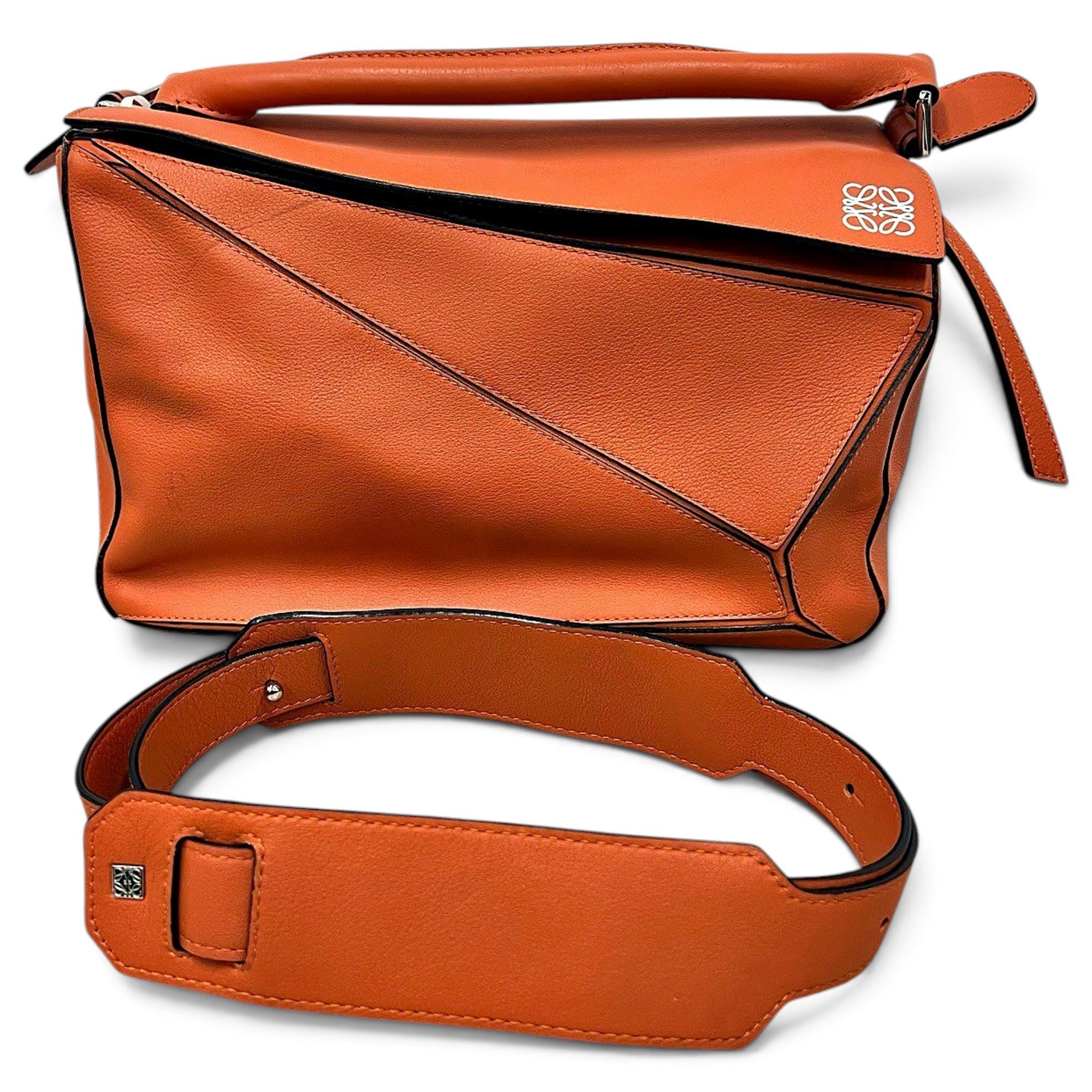 Puzzle leather crossbody bag