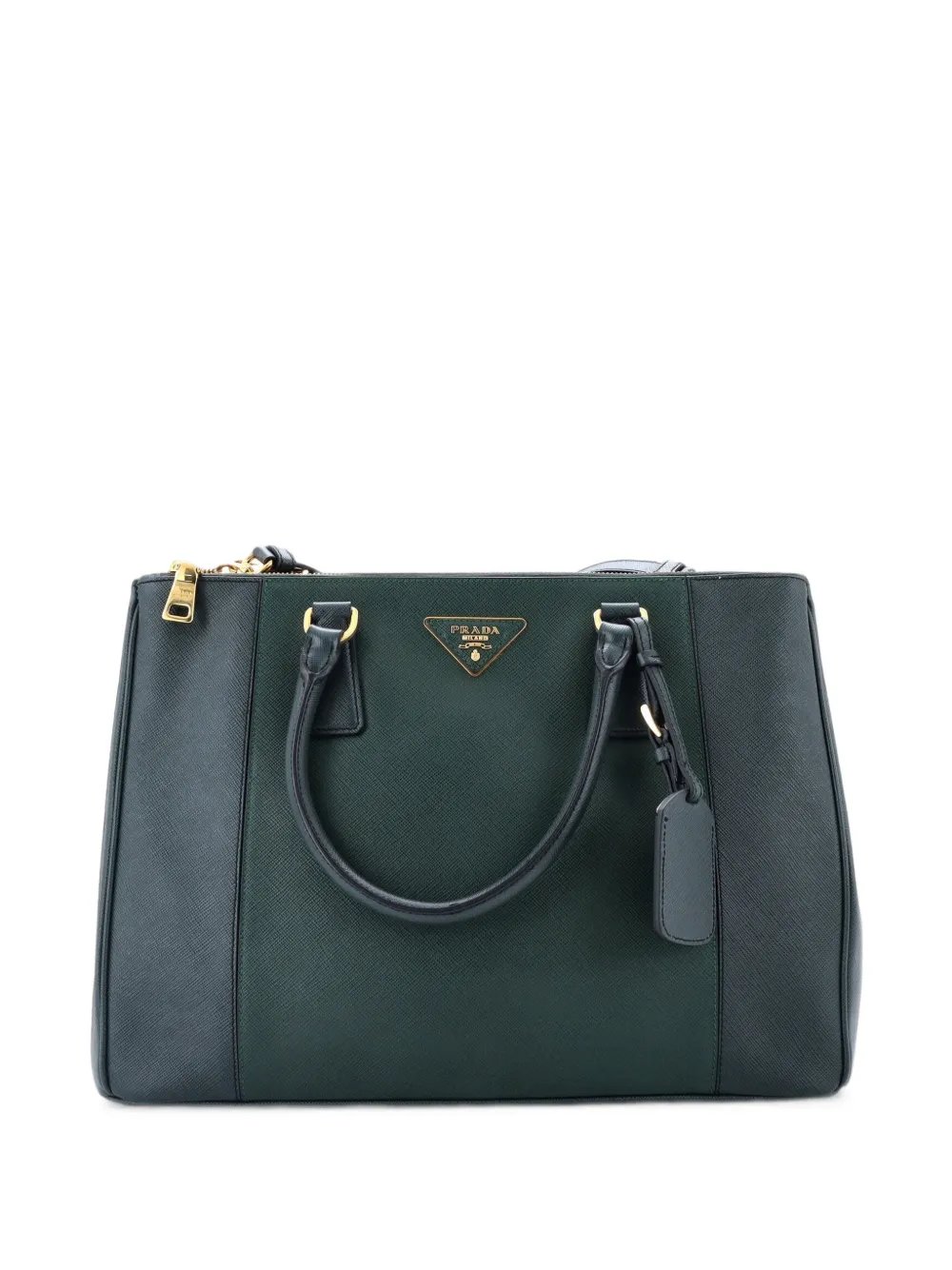 Bicolor Double Zip Lux Saffiano Leather Medium tote bag