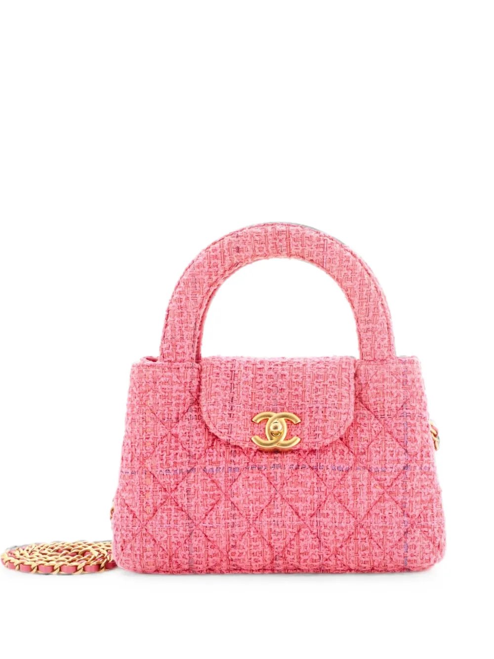 Kelly Top Handle Shopping Bag Quilted Tweed Mini satchel