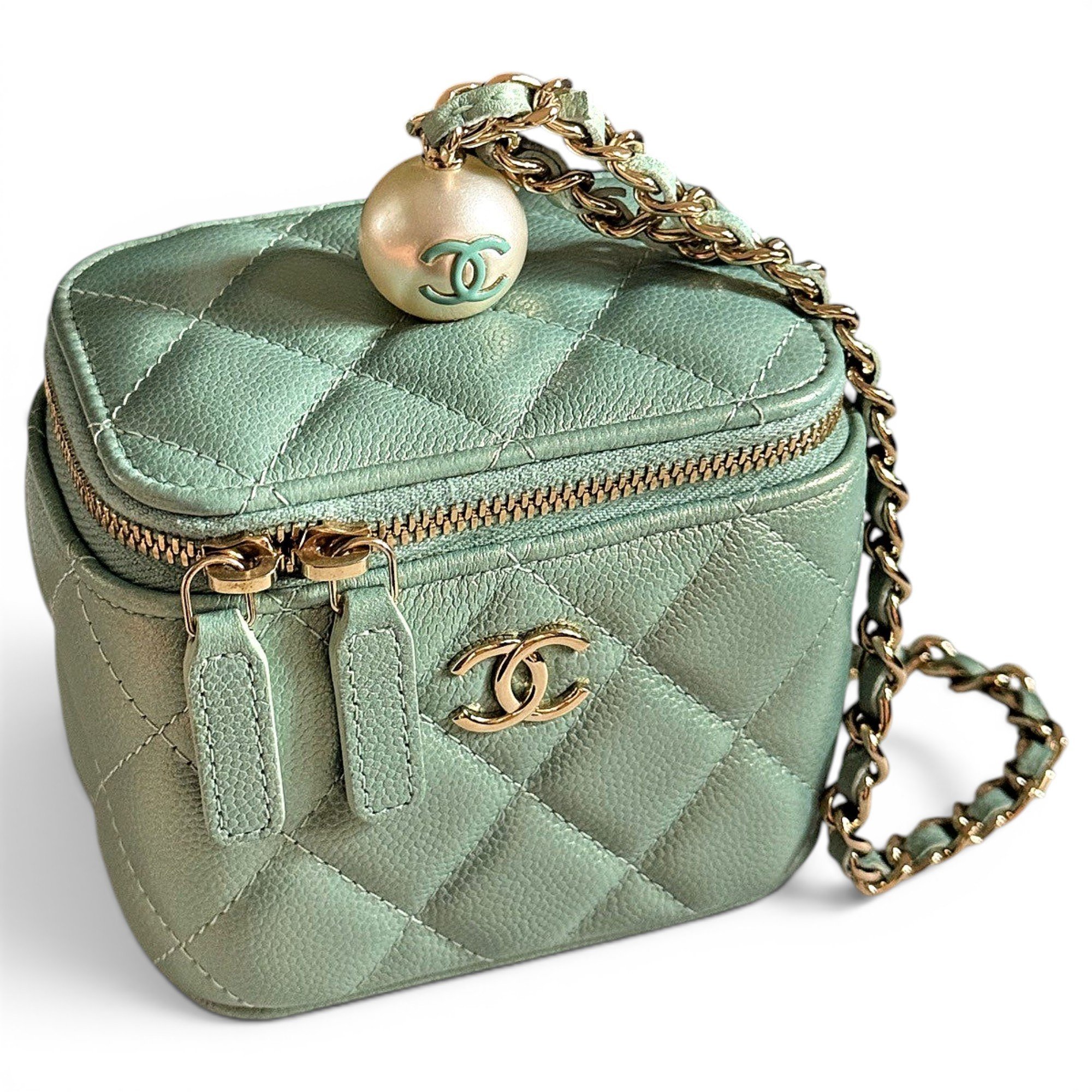 Vanity leather handbag