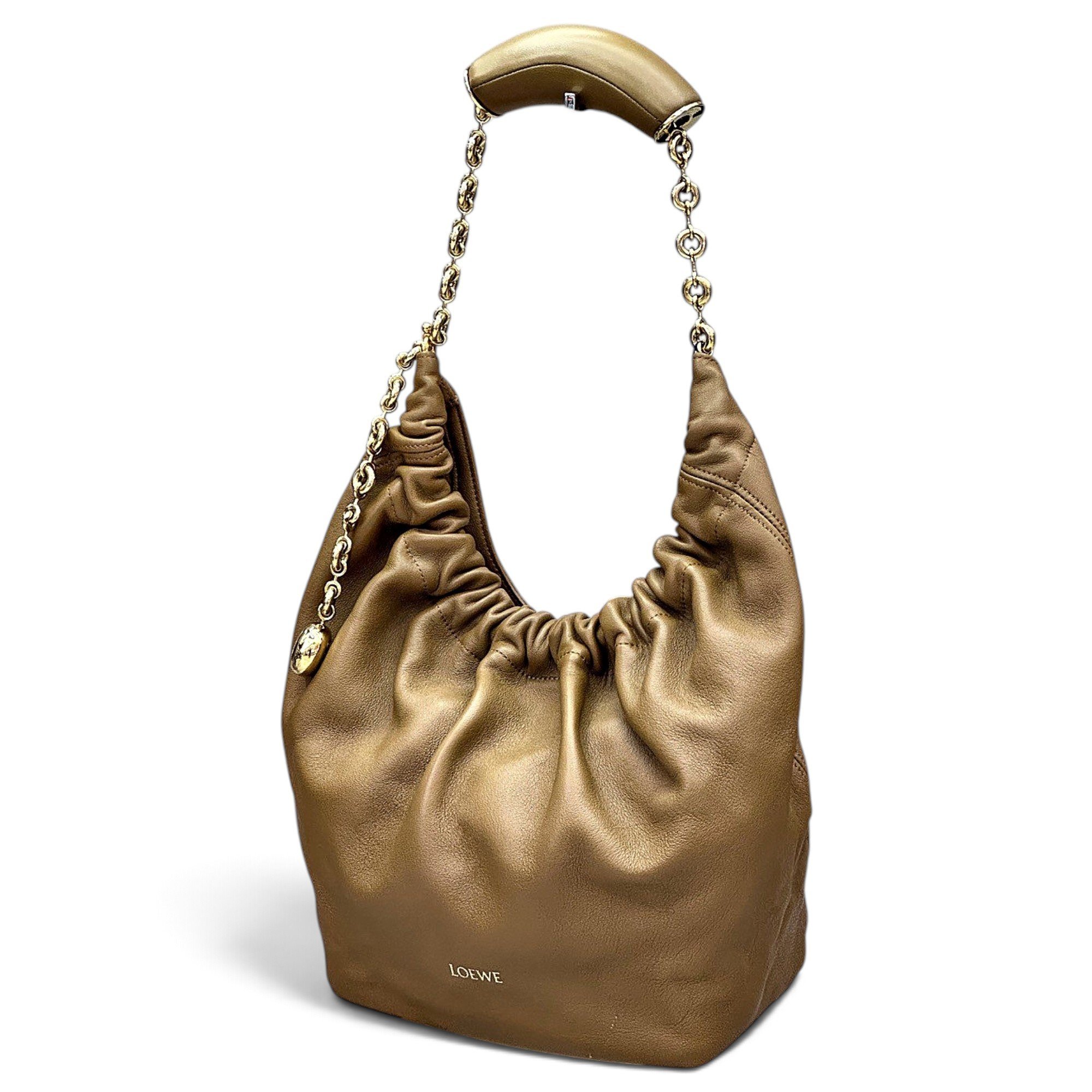 Squeeze leather handbag