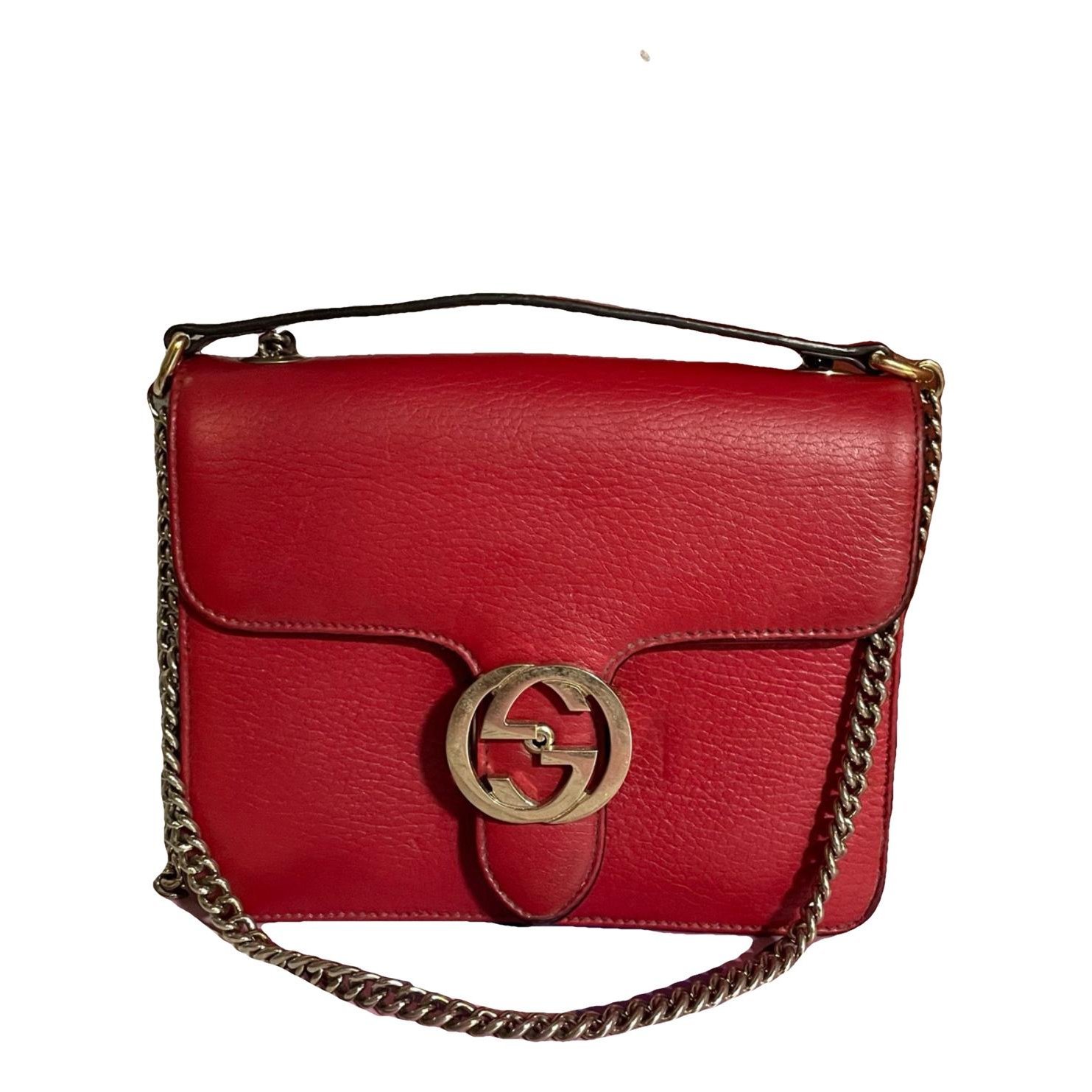 Interlocking leather handbag