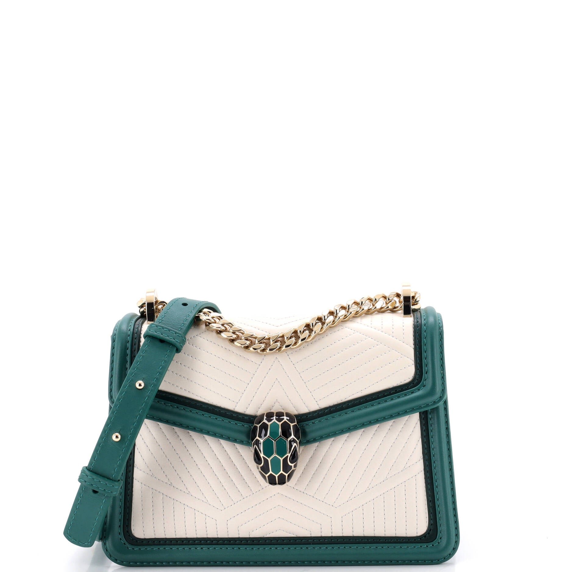 Serpenti Forever Top Handle Bag Quilted Leather Small