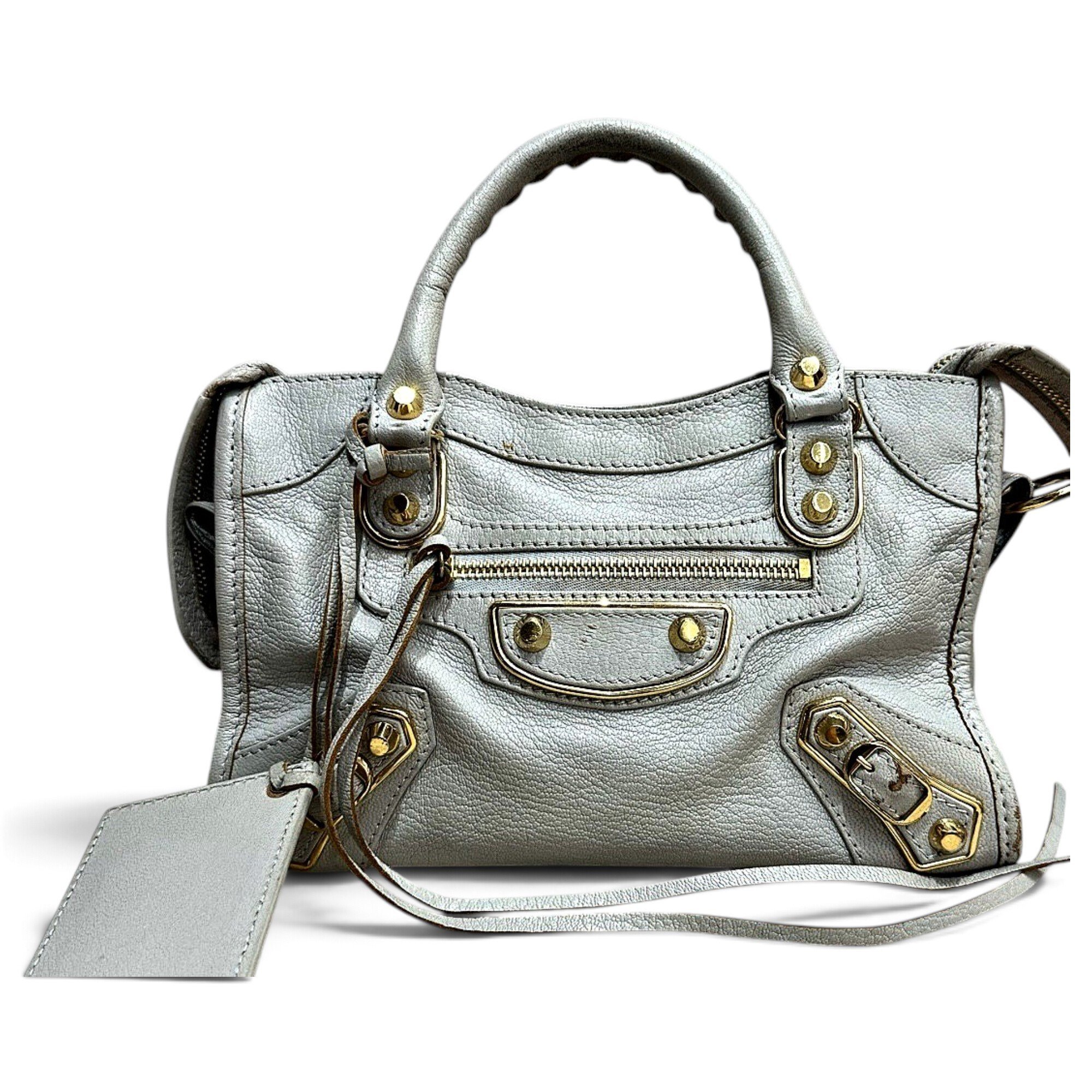 Classic Metalic leather handbag