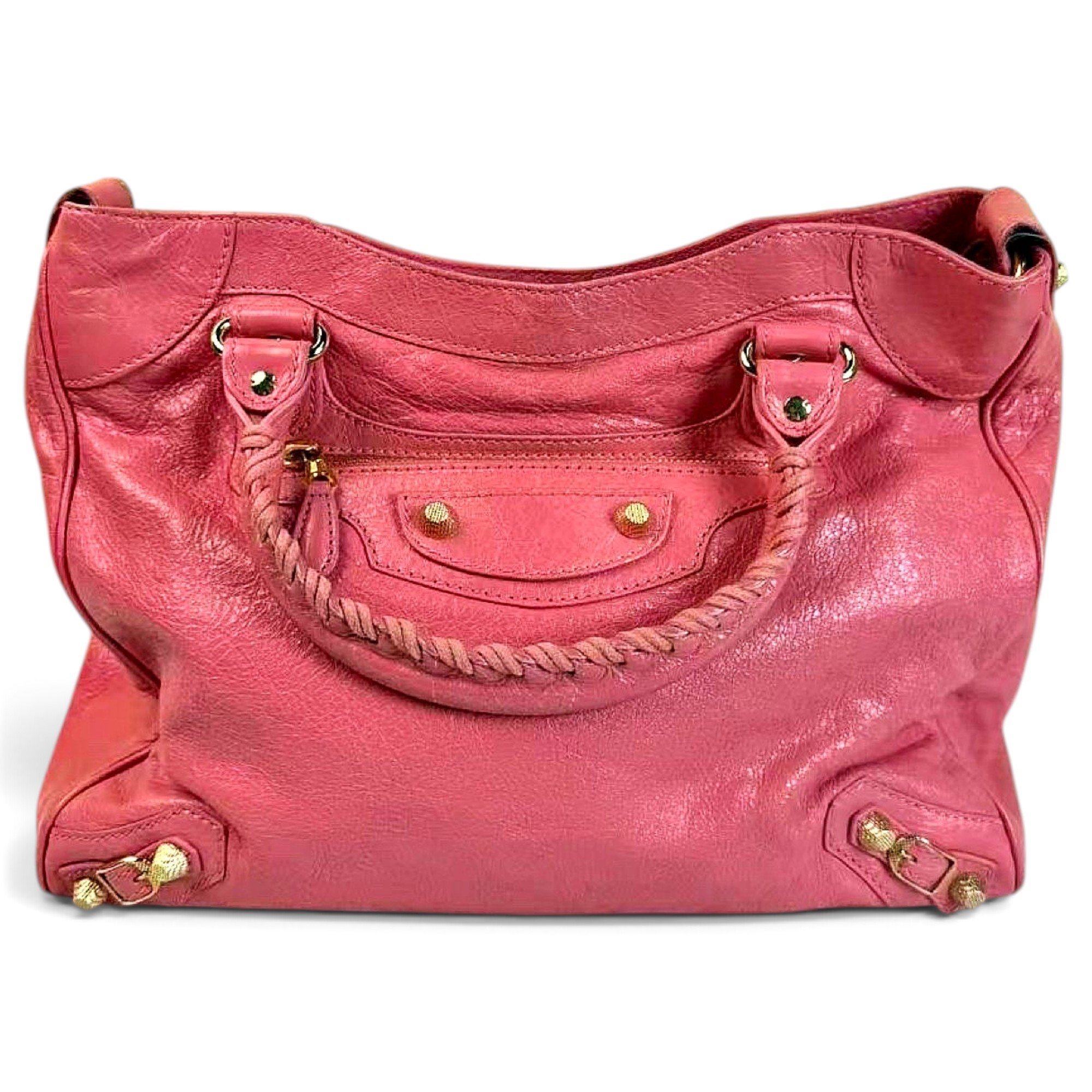 City leather handbag