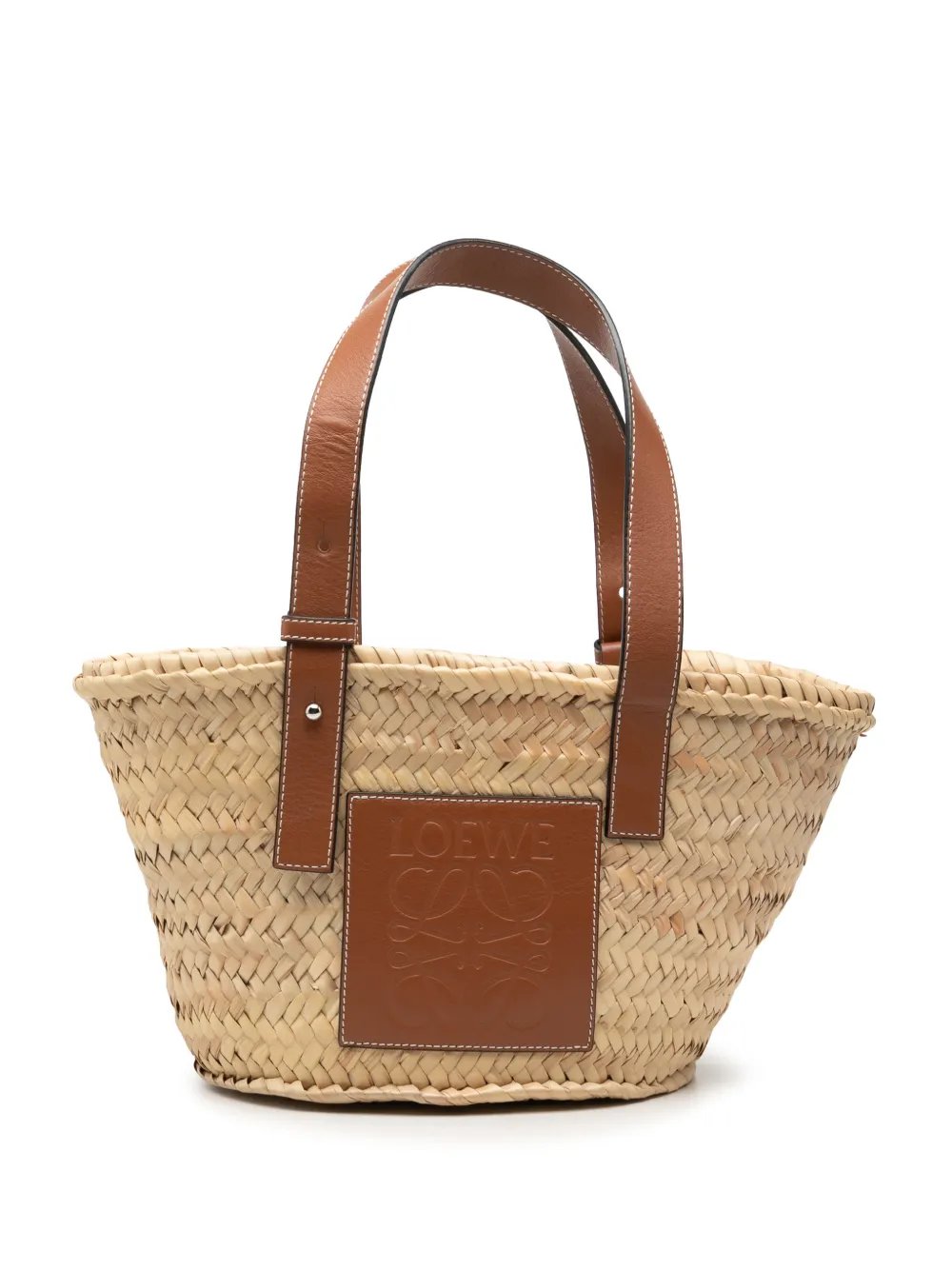 2019 Small Raffia Anagram Basket tote bag