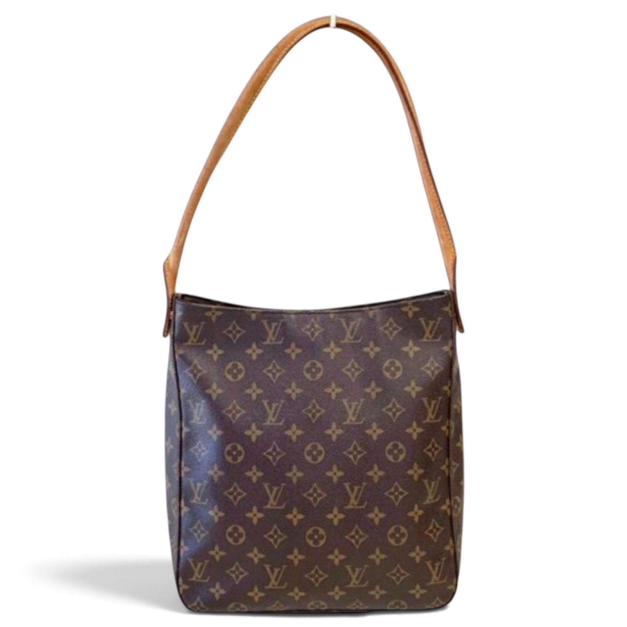 Looping leather handbag