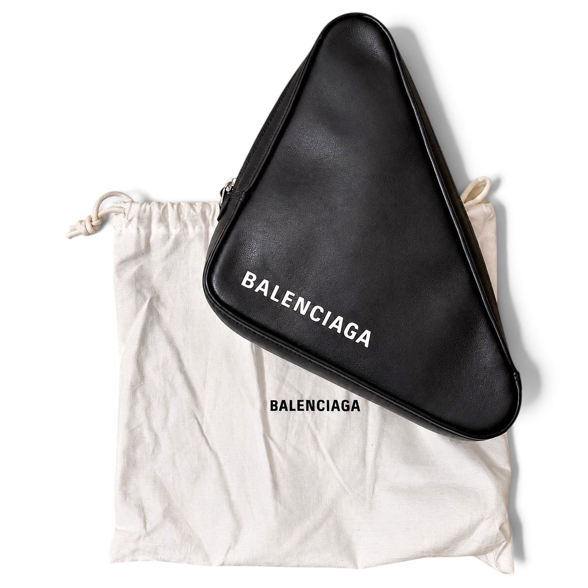 Triangle leather crossbody bag