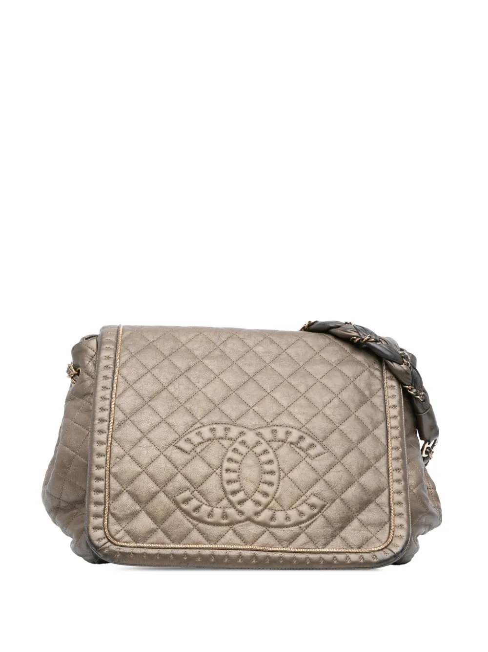 2011 Large Quilted Metallic Calfskin Istanbul Accordion Flap shoulder bag