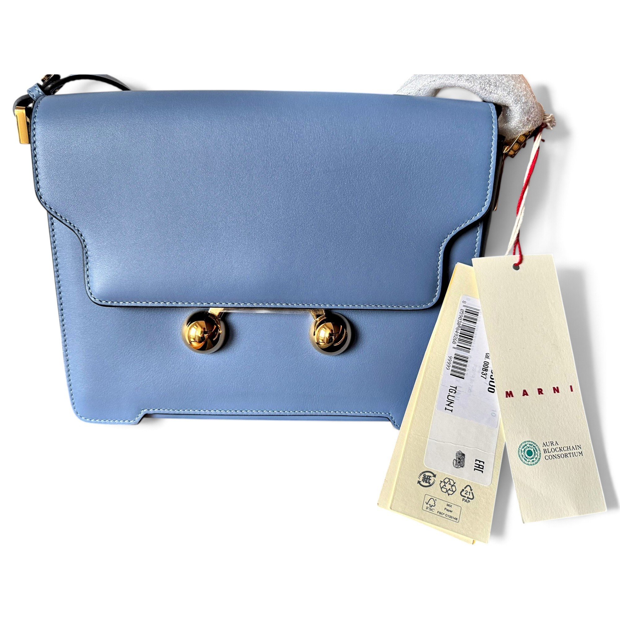Marni Trunk leather crossbody bag