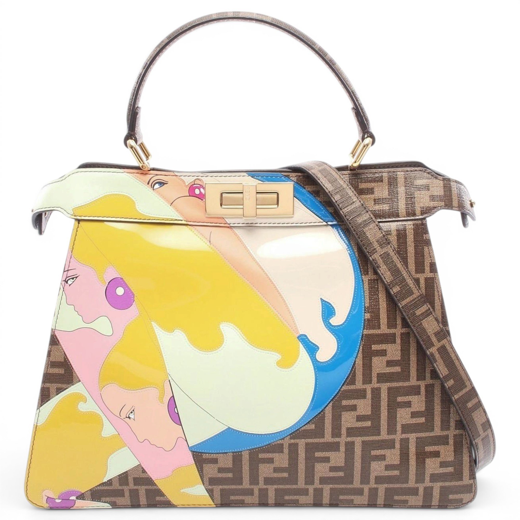 Peekaboo patent leather handbag