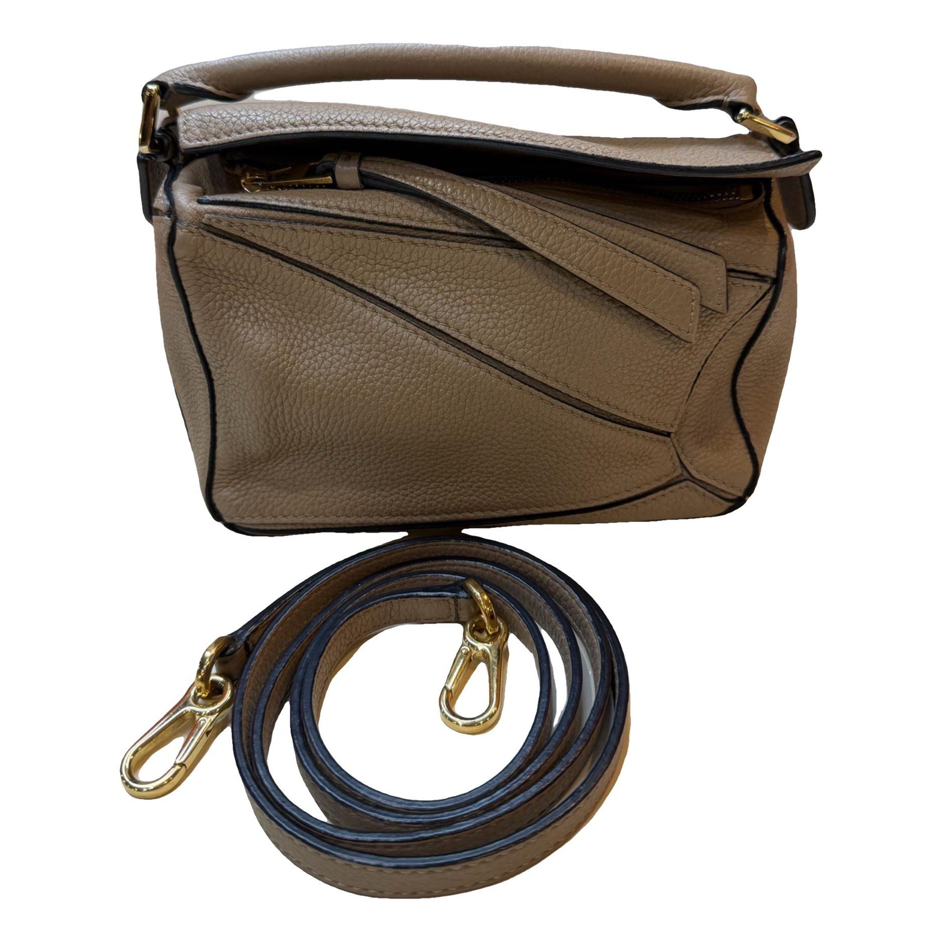 Puzzle leather handbag