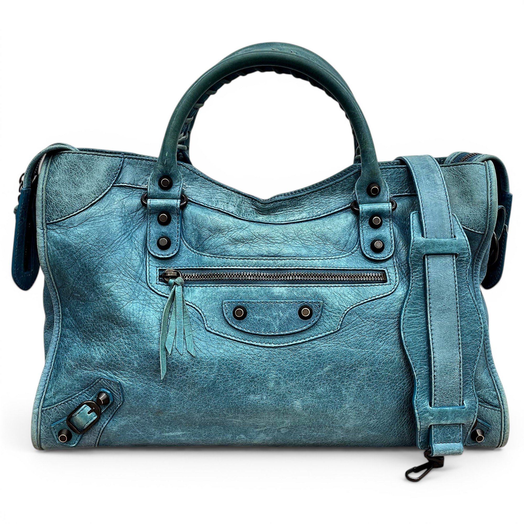 City leather handbag
