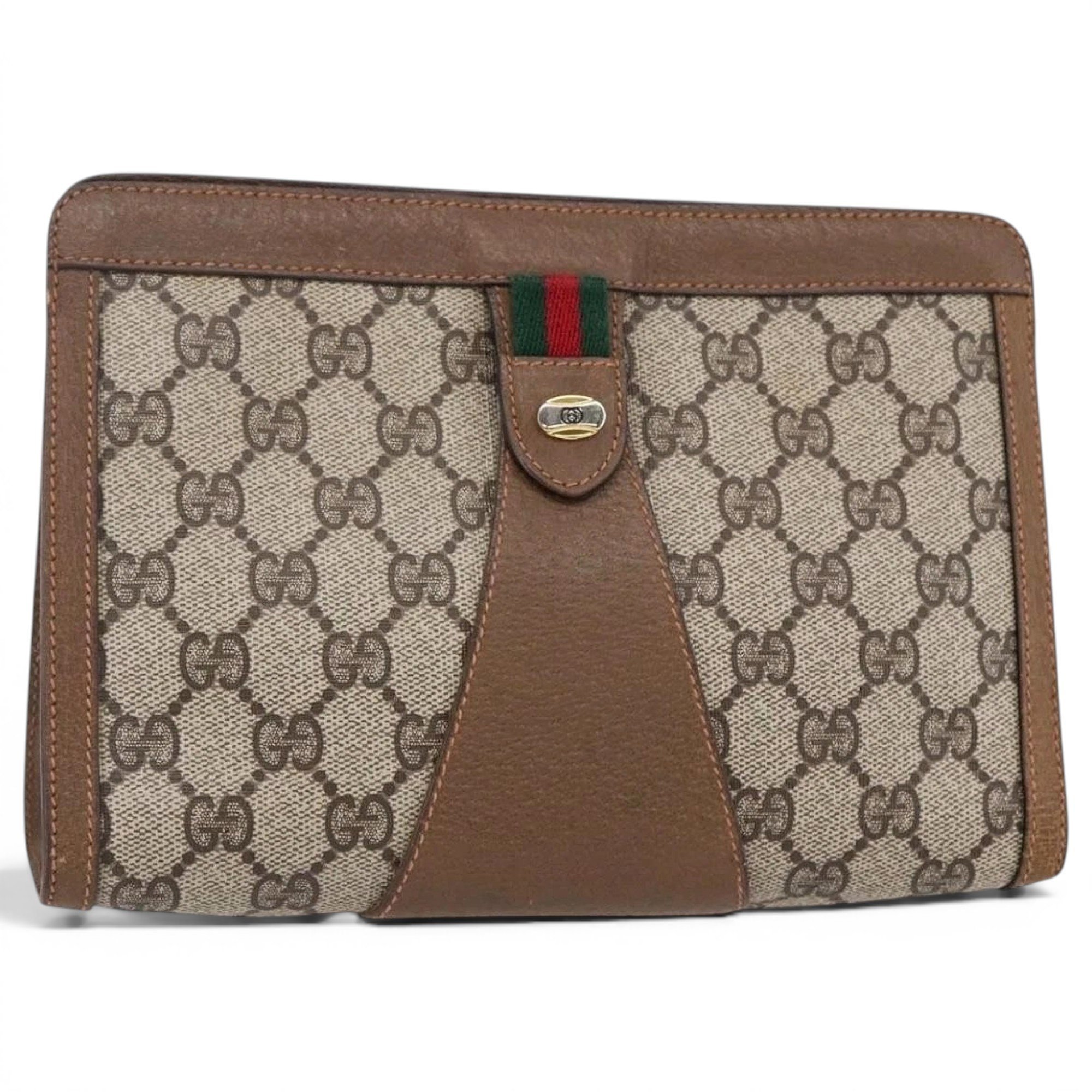 Leather clutch bag
