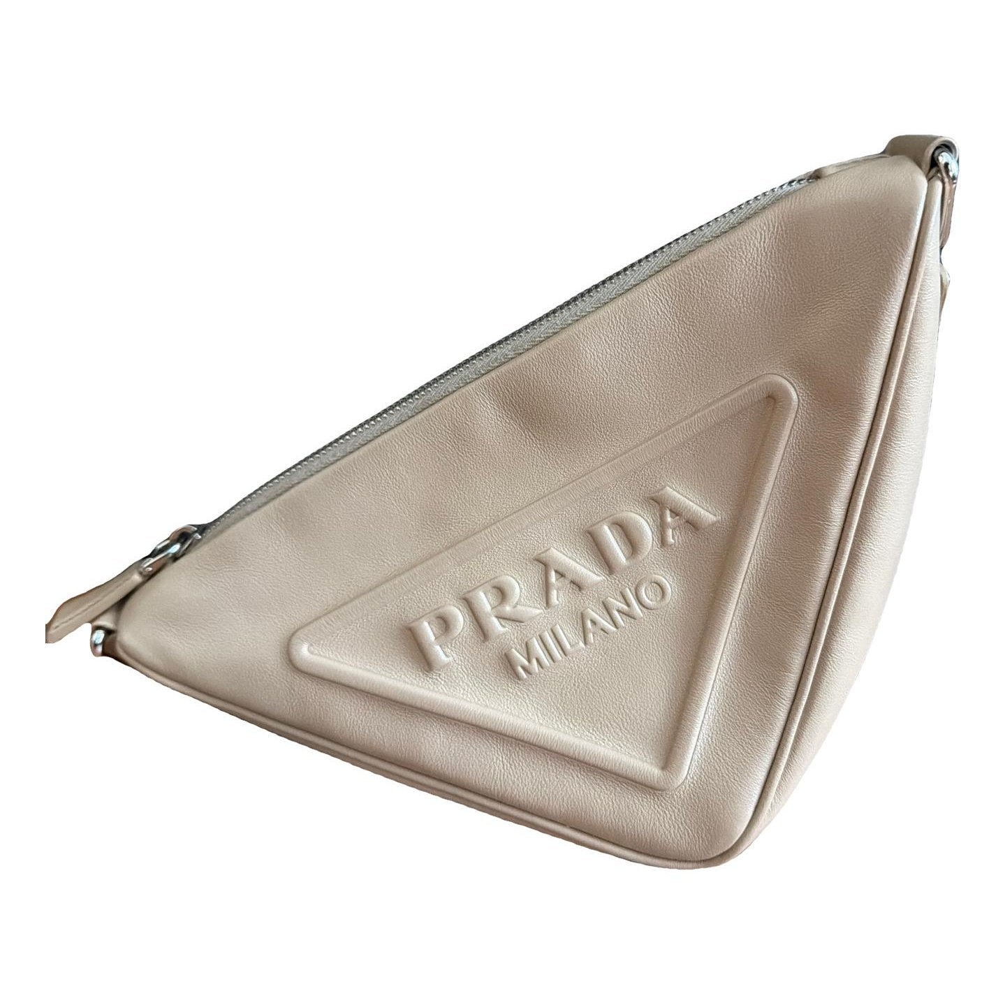 Triangle leather crossbody bag
