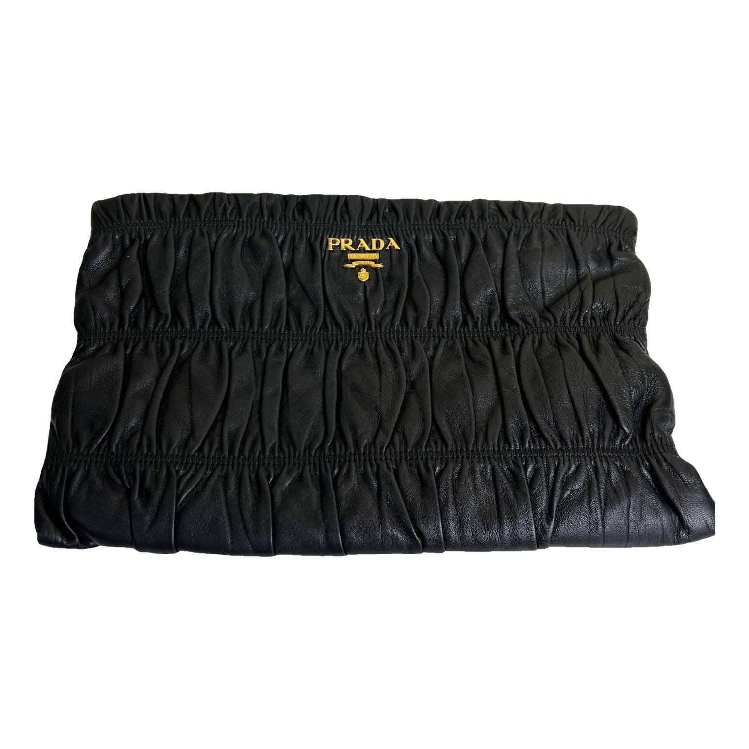 Leather clutch bag