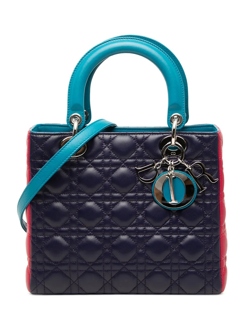 2011 Medium Tricolor Lambskin Cannage Lady Dior satchel