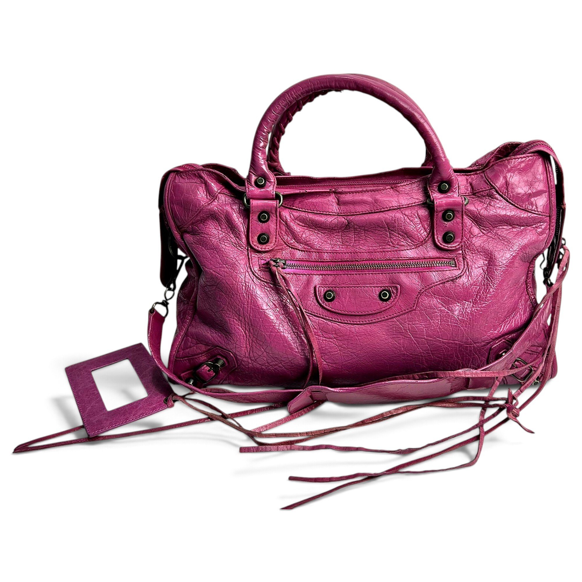 City leather handbag