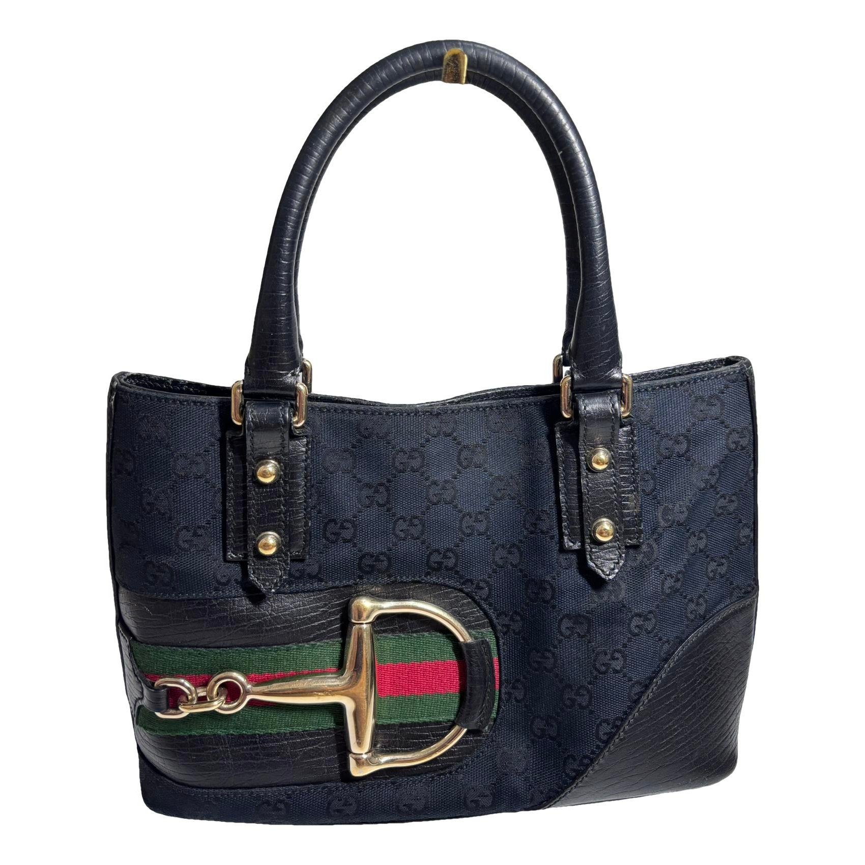 Half Horsebit leather handbag