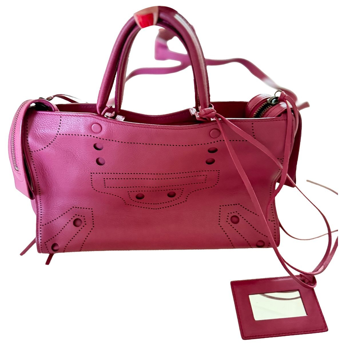 Blackout leather crossbody bag