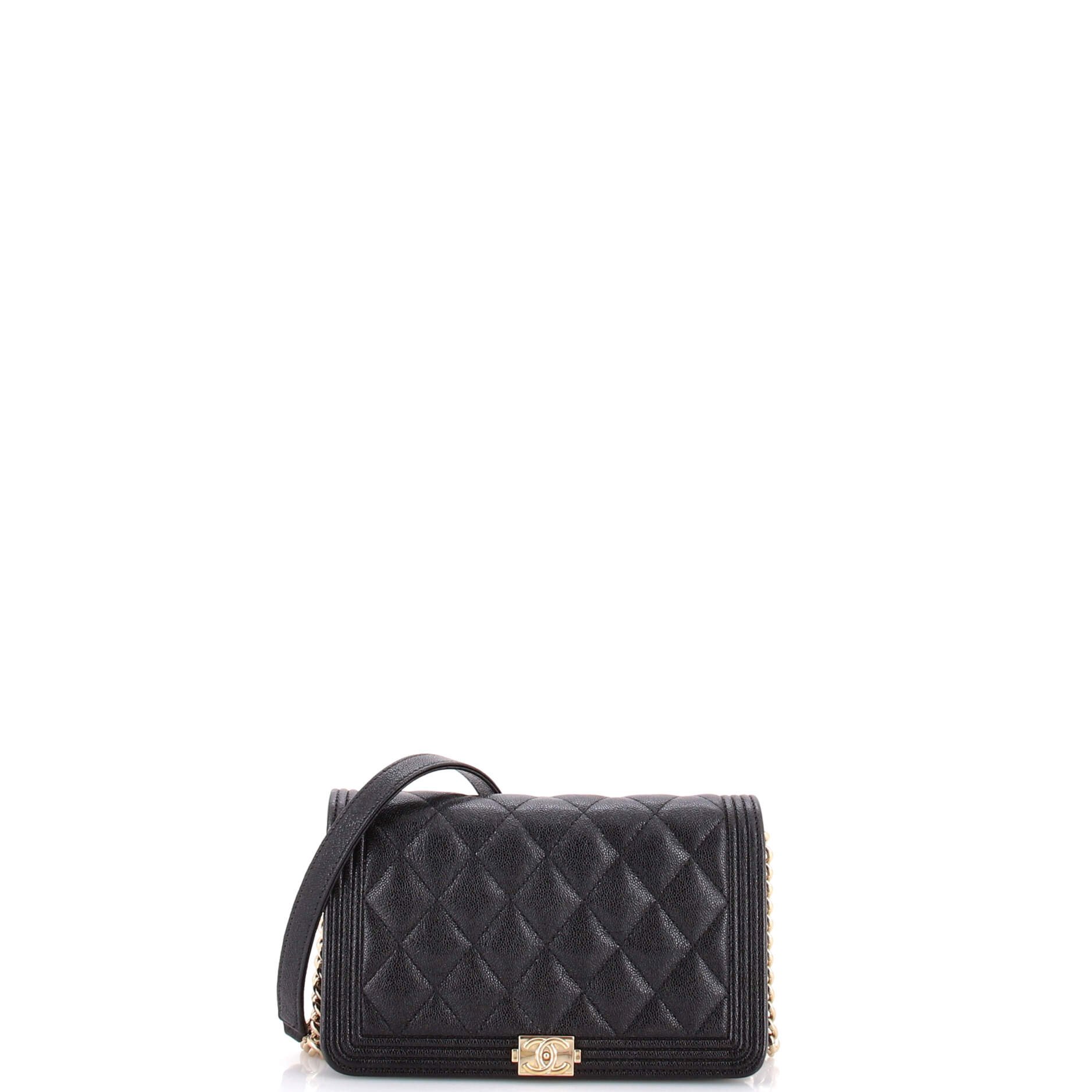 Boy Wallet on Chain Quilted Caviar
