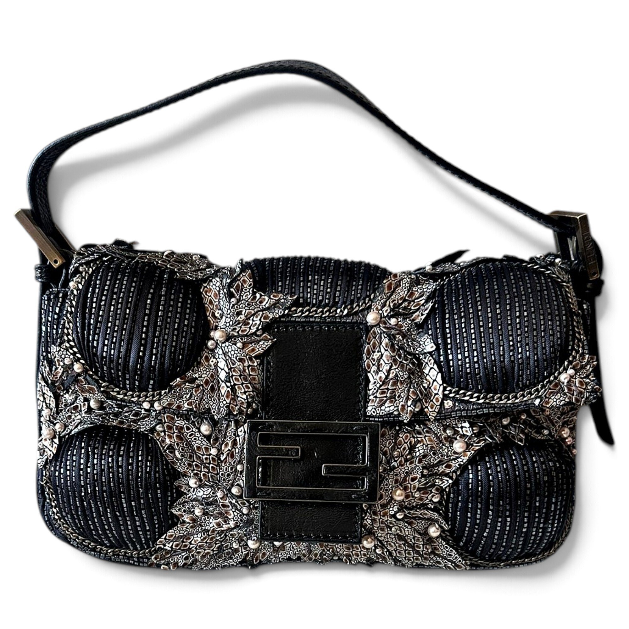 Baguette silk handbag