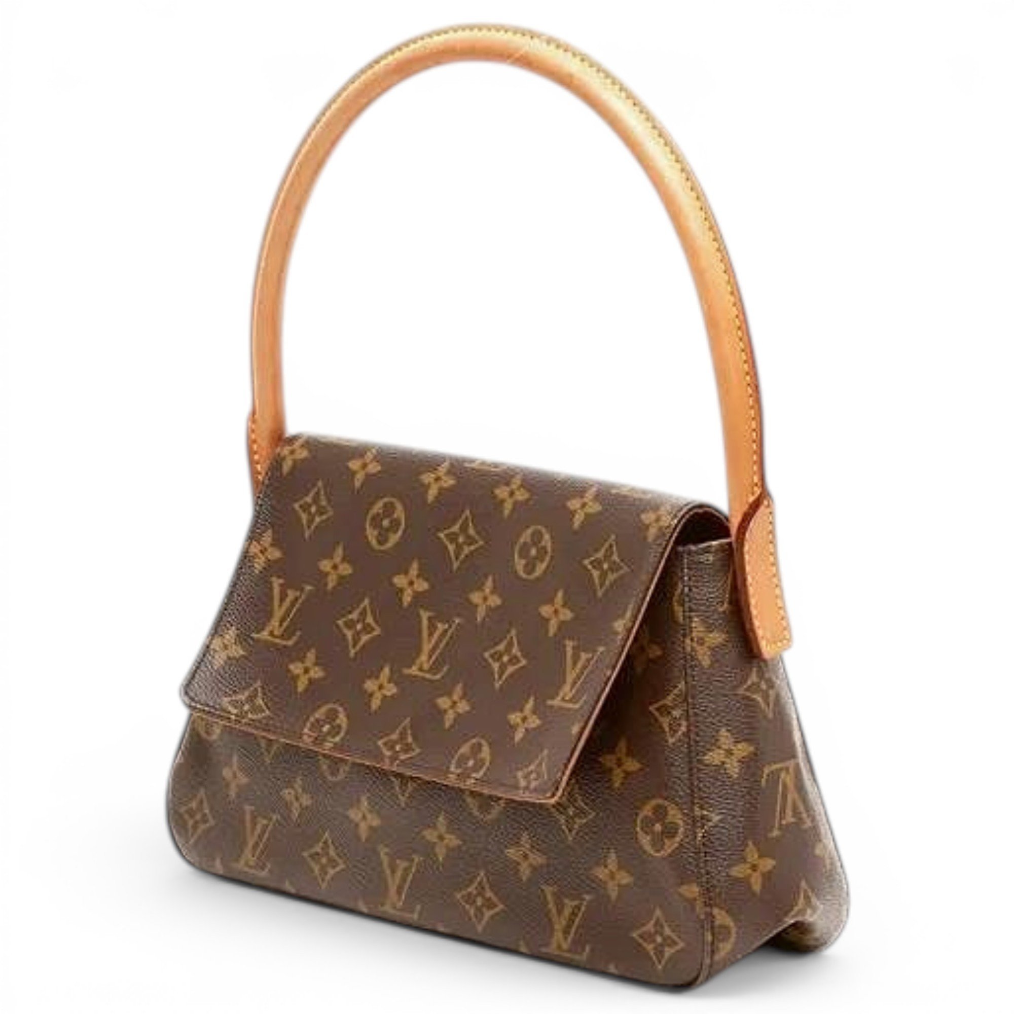 Looping leather handbag