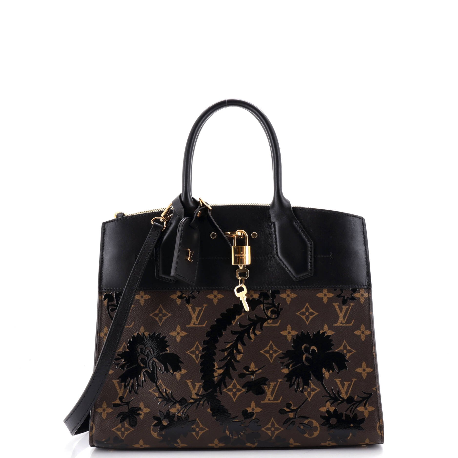 Louis Vuitton City Steamer Handbag Limited Edition Blossom Monogram Canvas and Leather MM