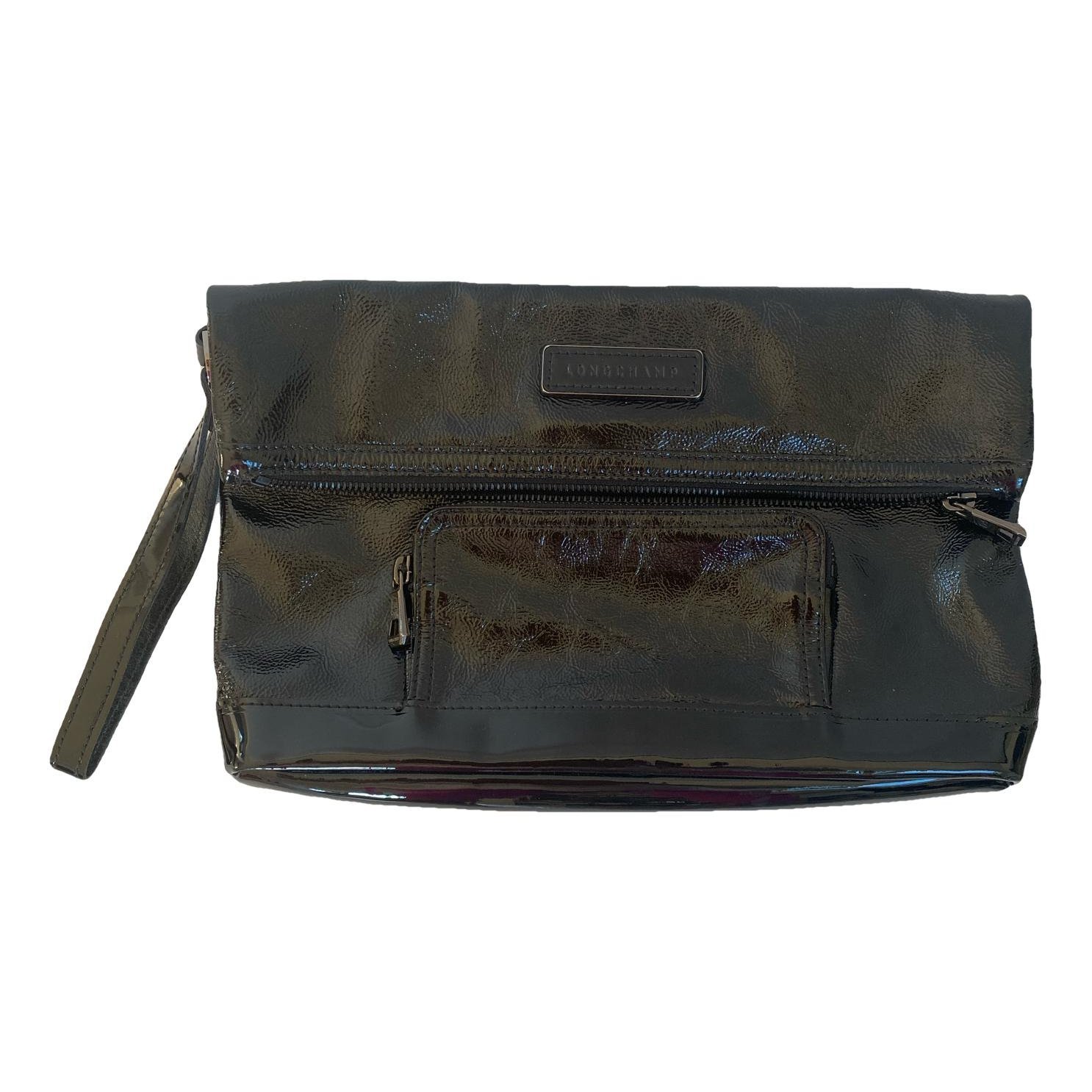 Patent leather clutch bag
