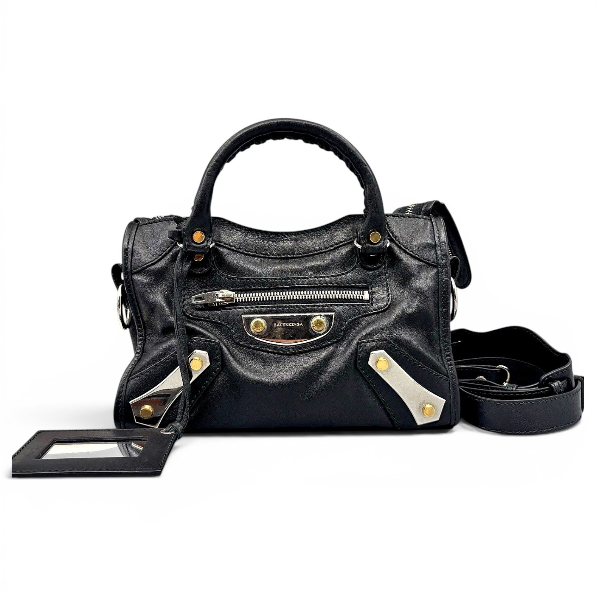 City leather handbag