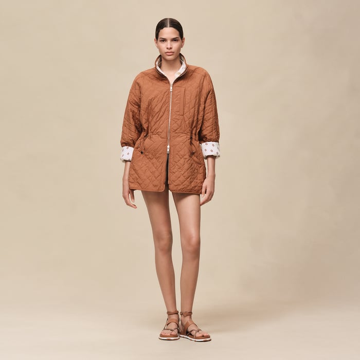 Marron Fauve "Chaine d'Ancre" Reversible Short Coat