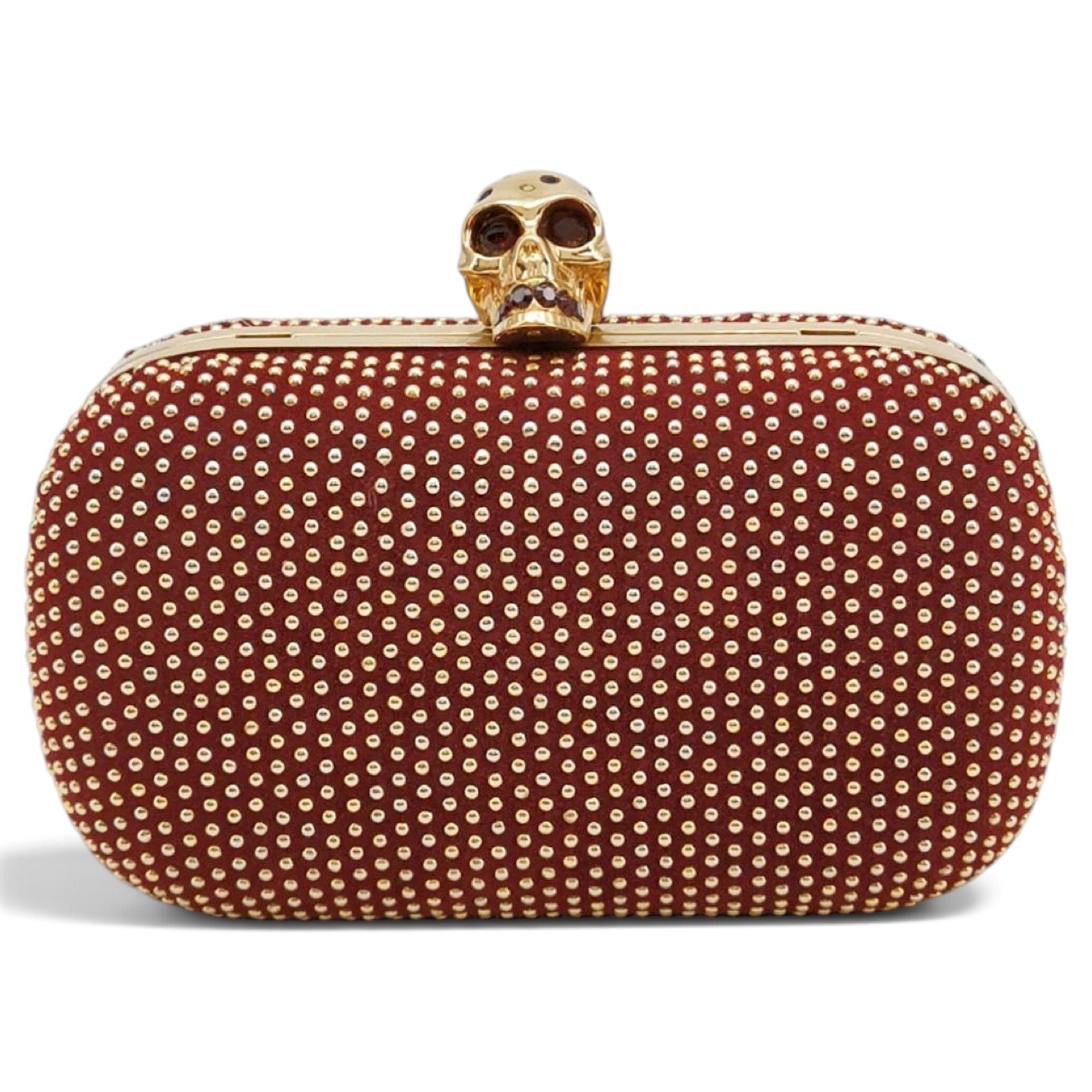 Skull glitter clutch bag
