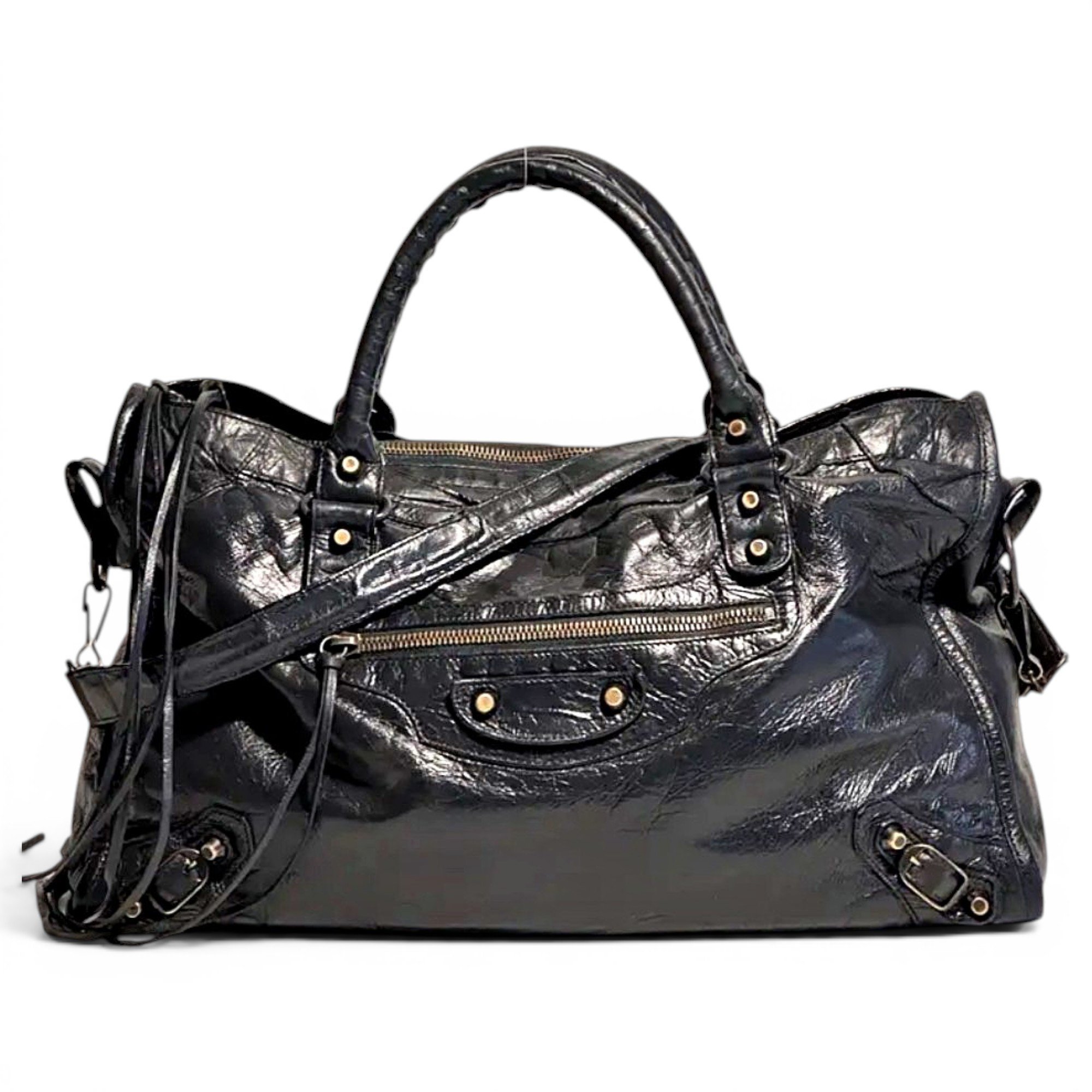 City leather handbag