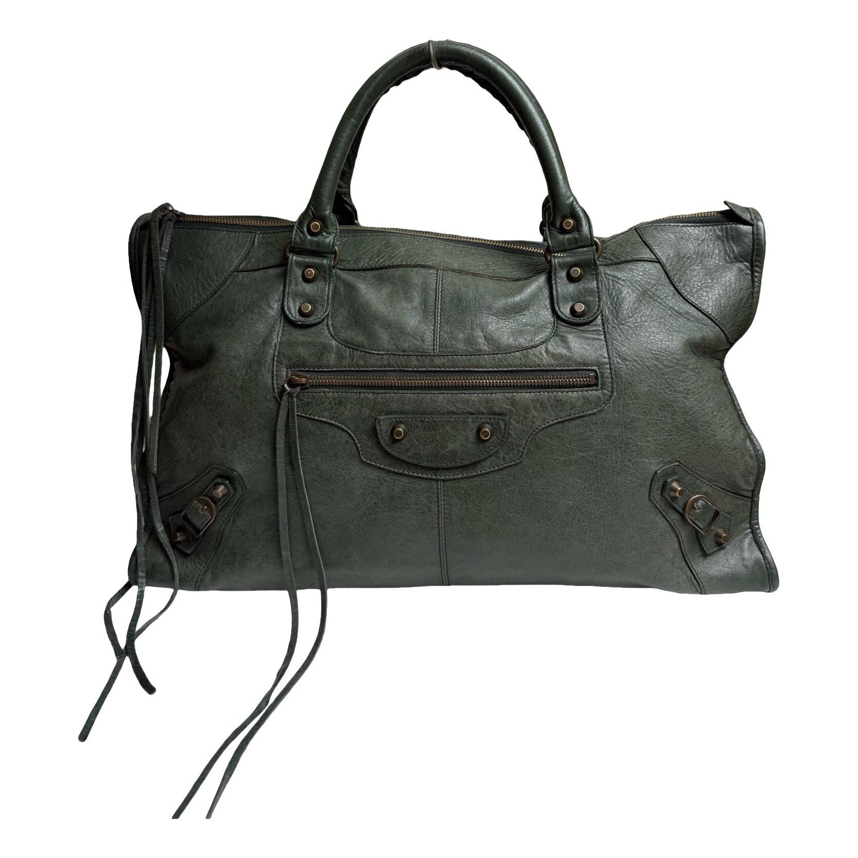 Work leather handbag