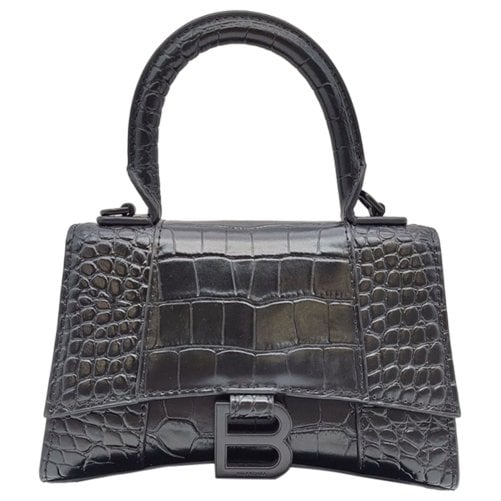 Hourglass leather handbag
