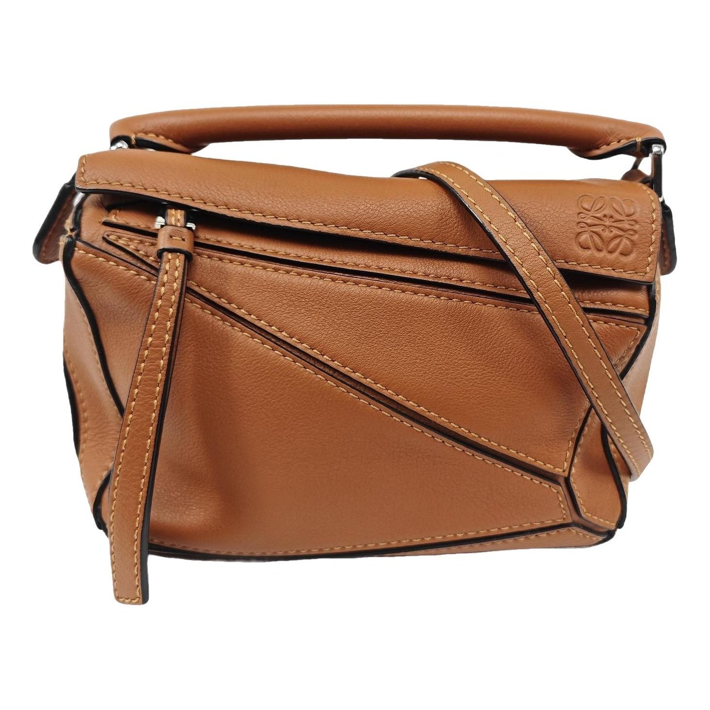 Puzzle leather handbag