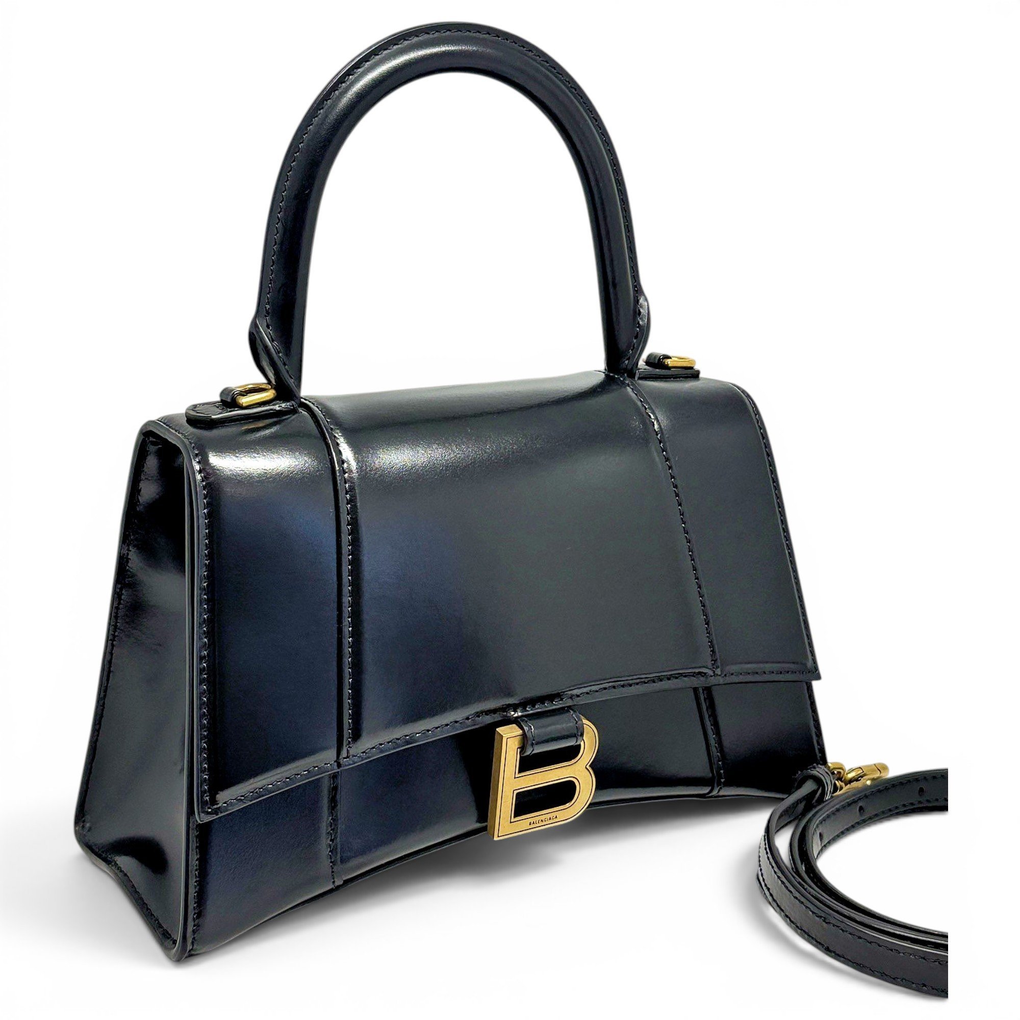 Hourglass leather tote