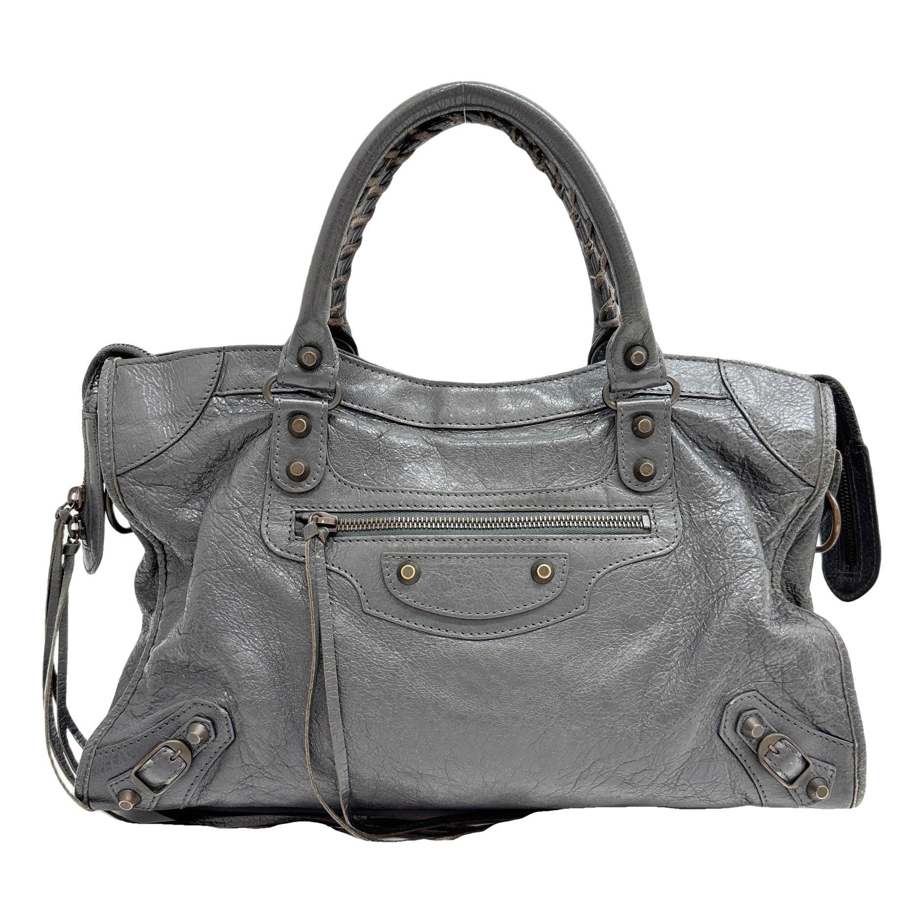 City leather handbag