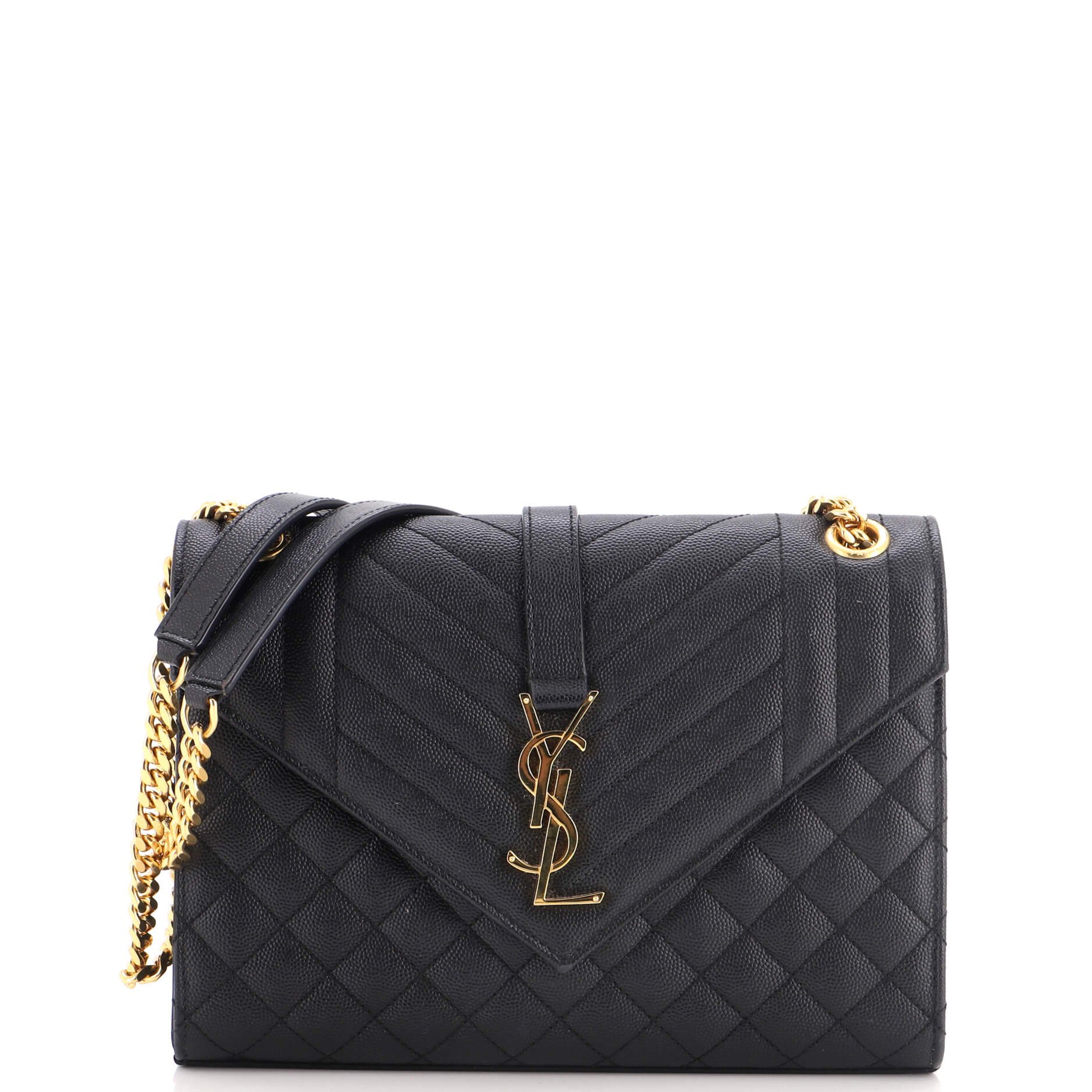 Classic Monogram Envelope Satchel Mixed Matelasse Leather Medium