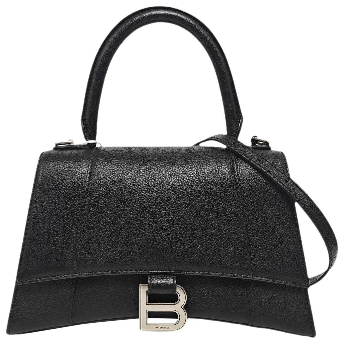Hourglass leather handbag