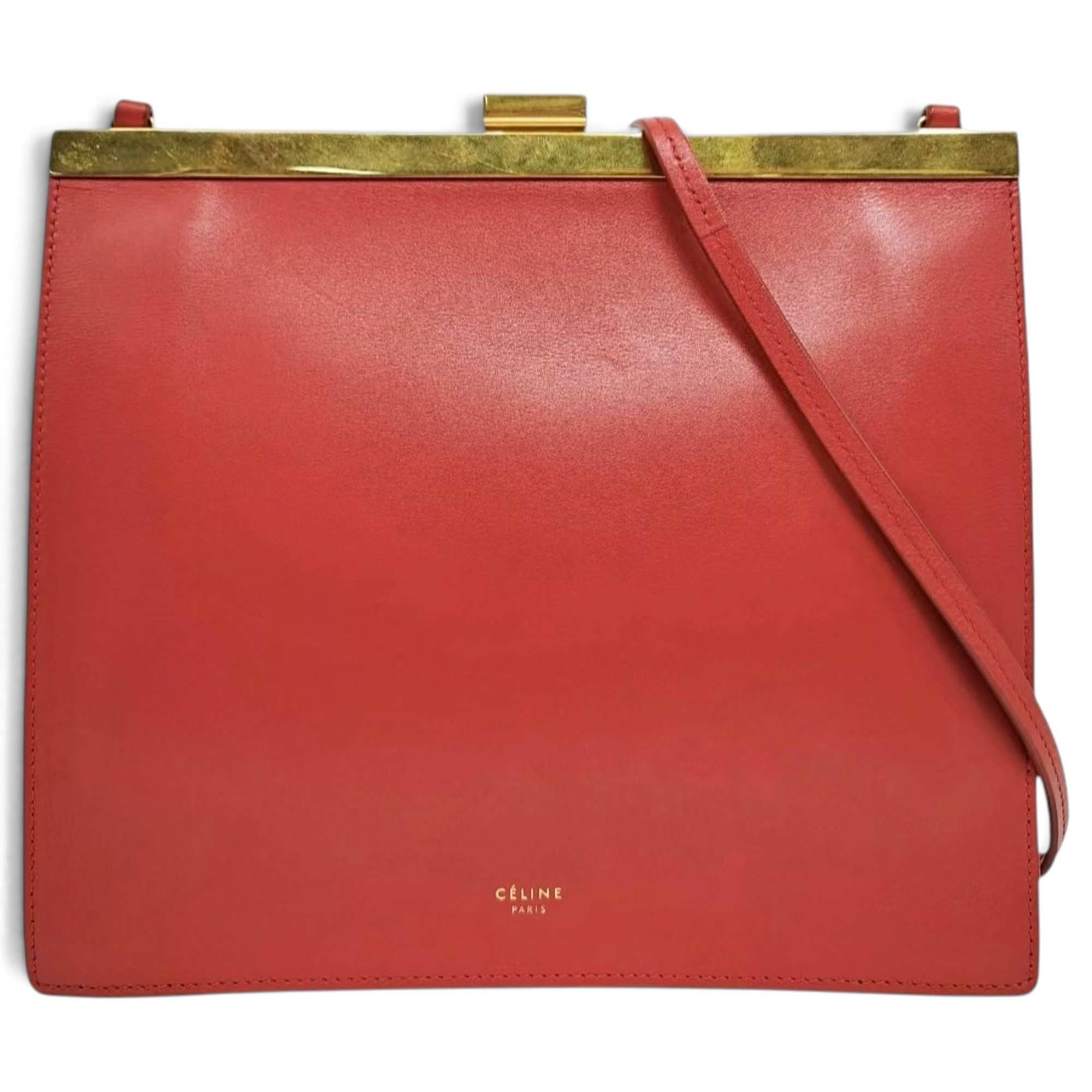 Clasp leather mini bag