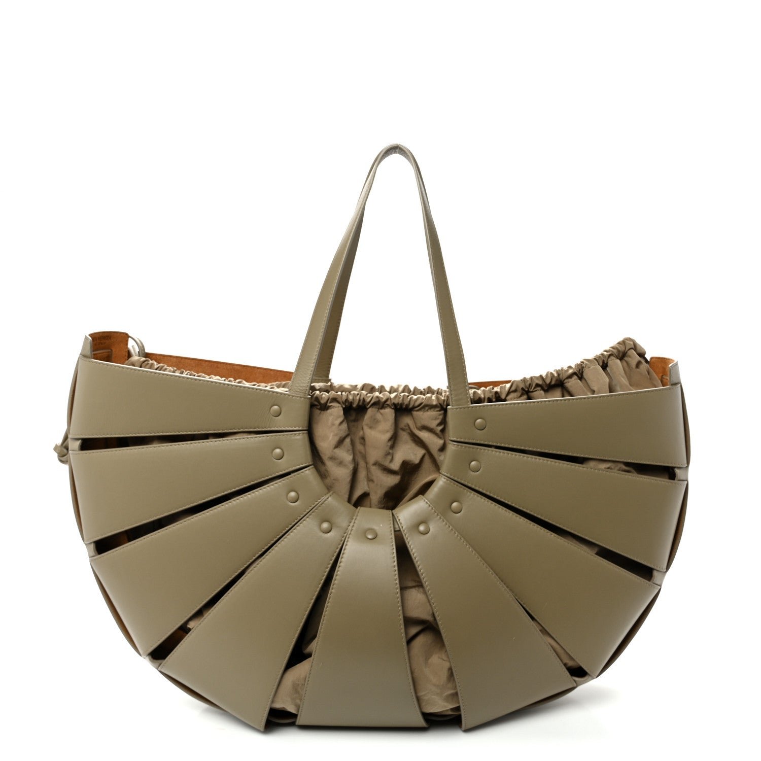 Bottega Veneta French Calfskin Large Shell Bag Taupe