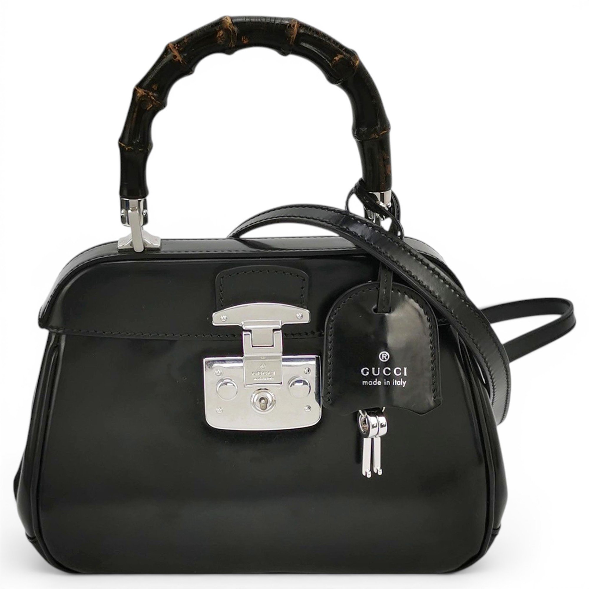 Lady Lock patent leather handbag