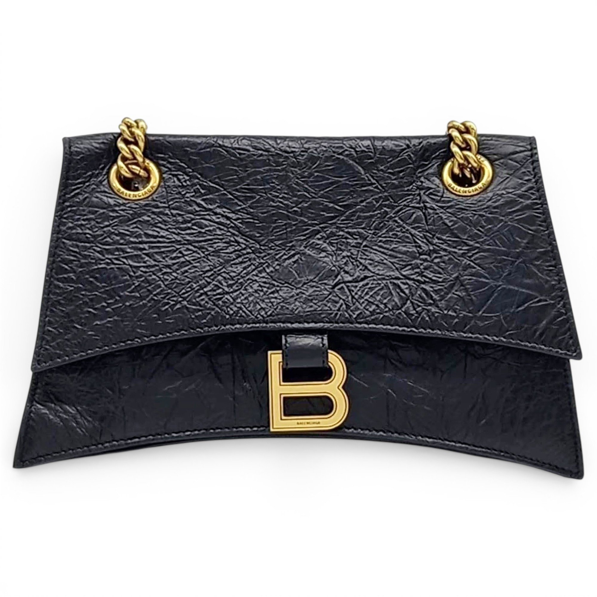 Crush leather handbag