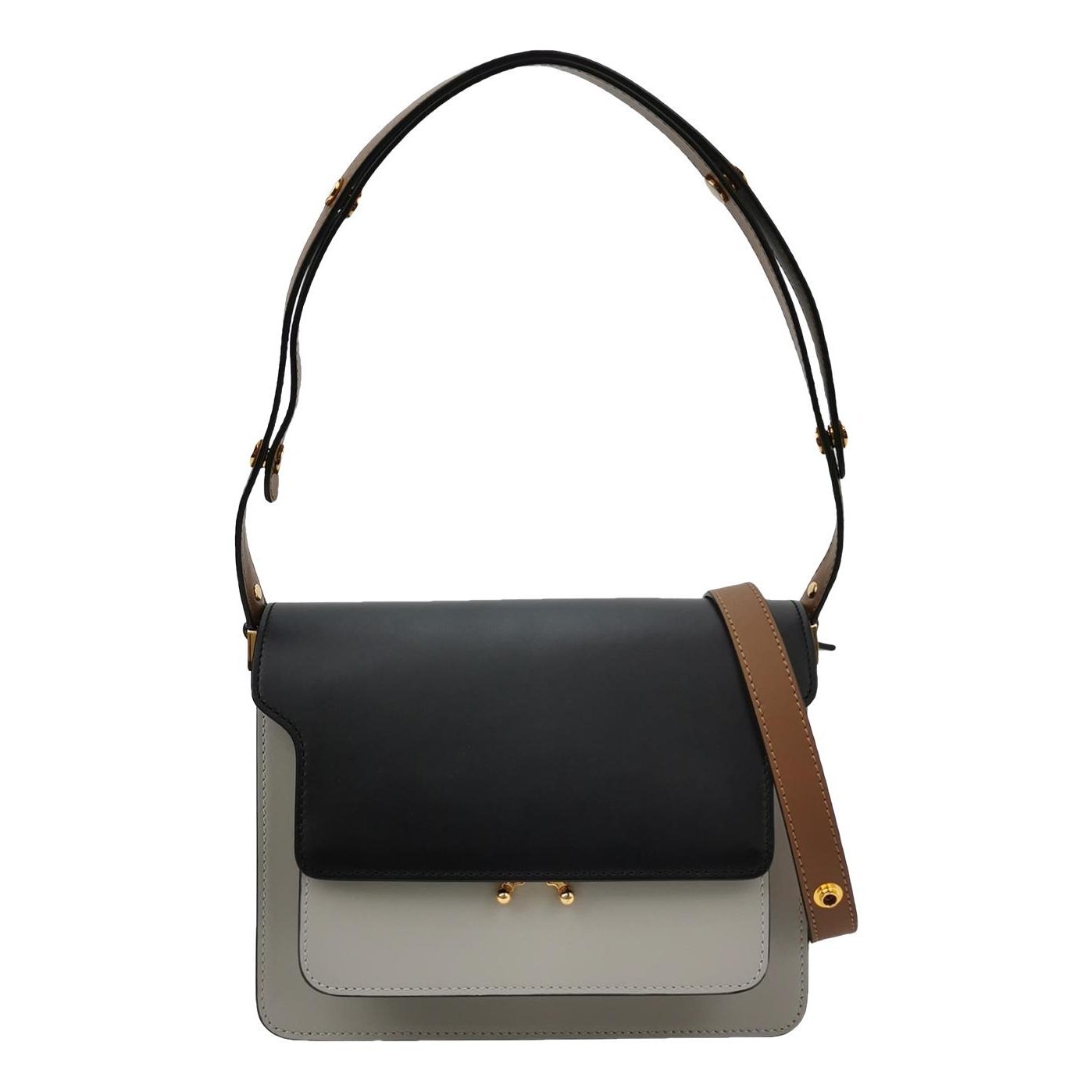 Trunk leather crossbody bag