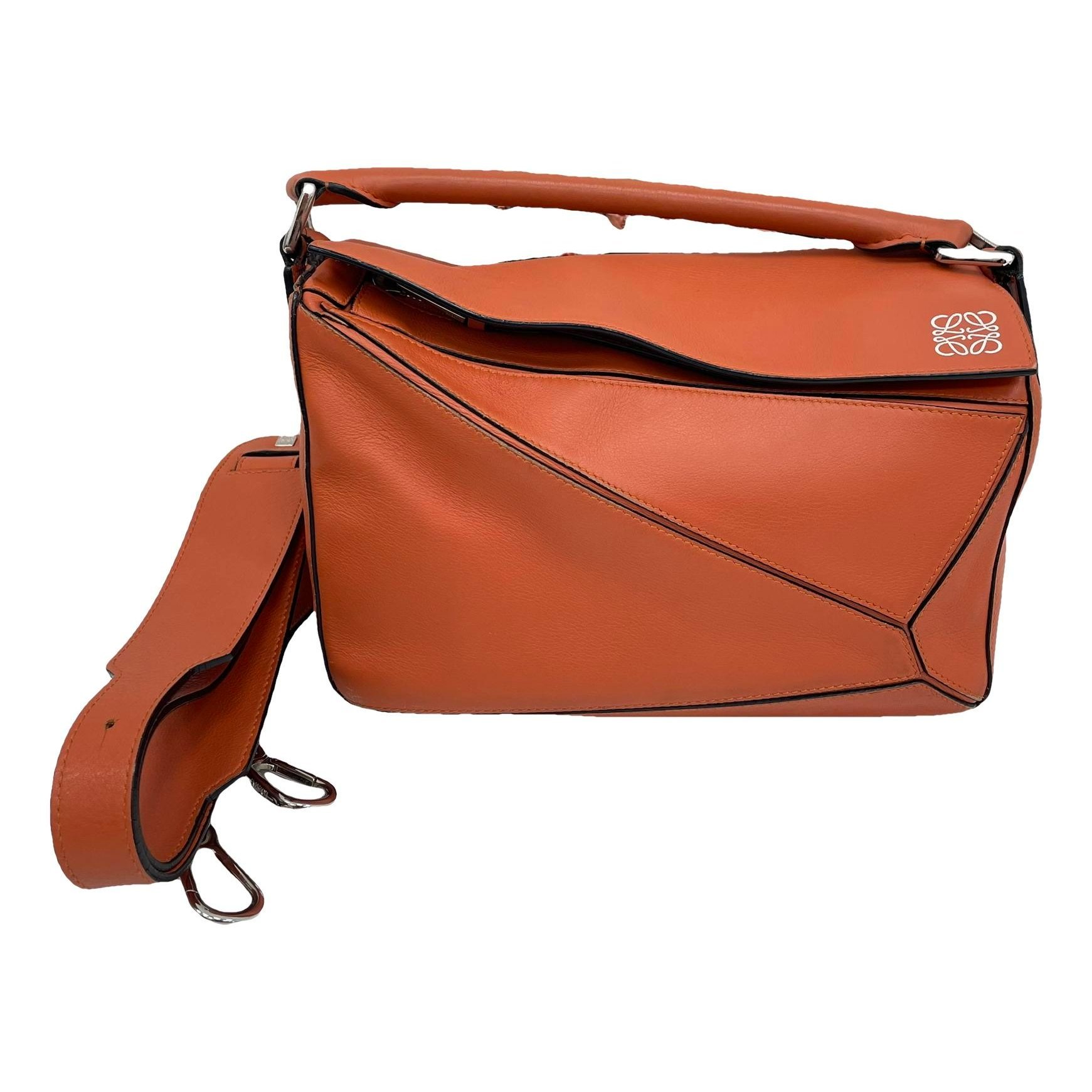 Puzzle leather handbag
