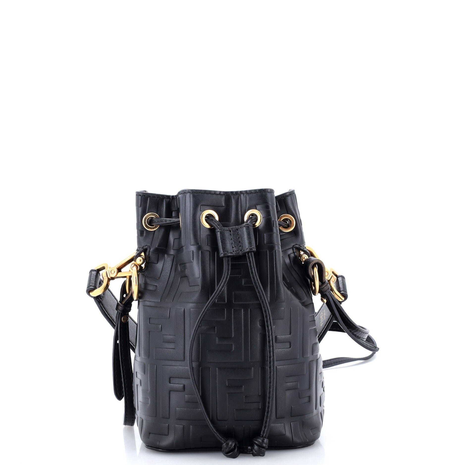 Mon Tresor Bucket Bag Zucca Embossed Leather Mini