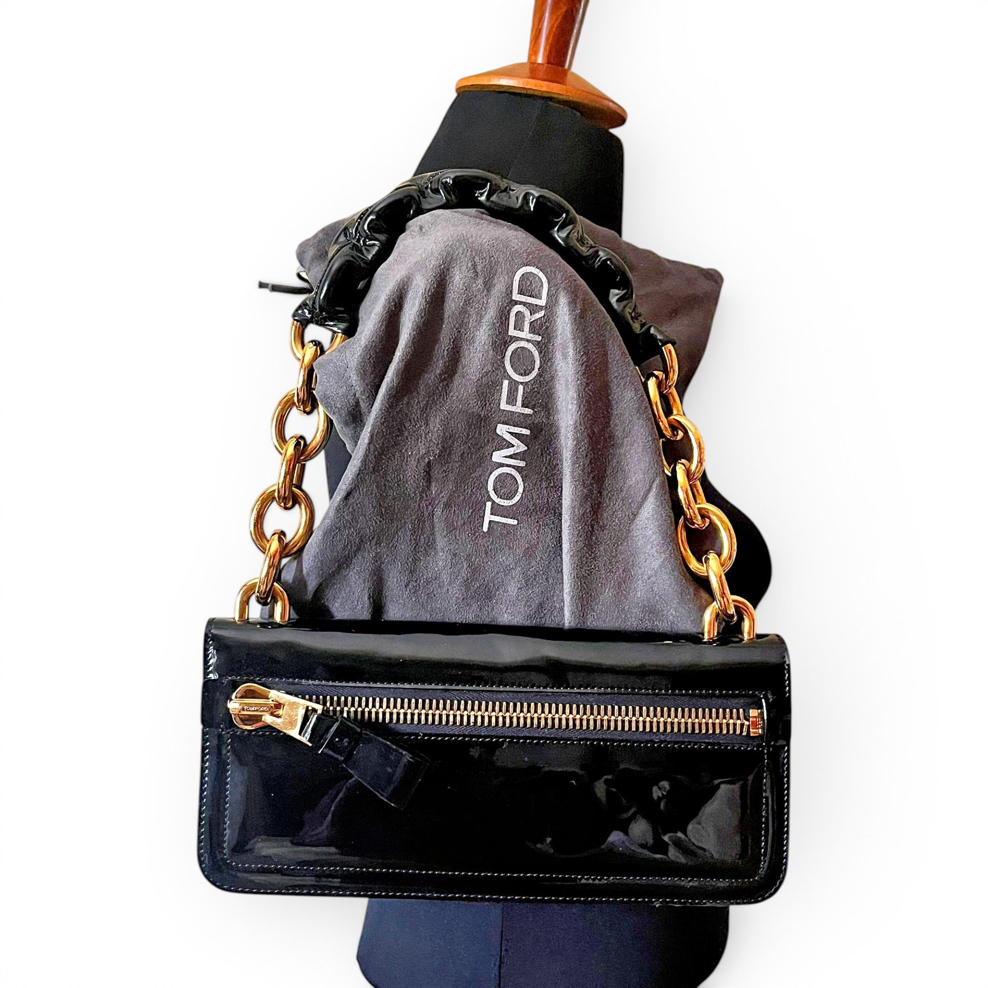 Icon leather clutch bag