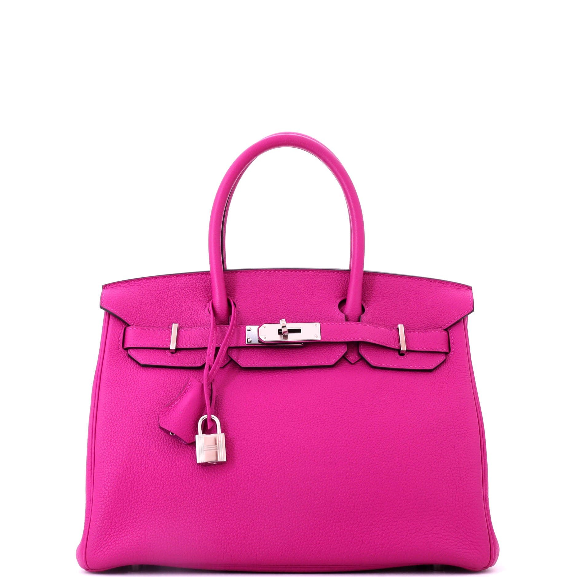 Hermes Birkin Handbag Rose Pourpre Togo with Palladium Hardware 30