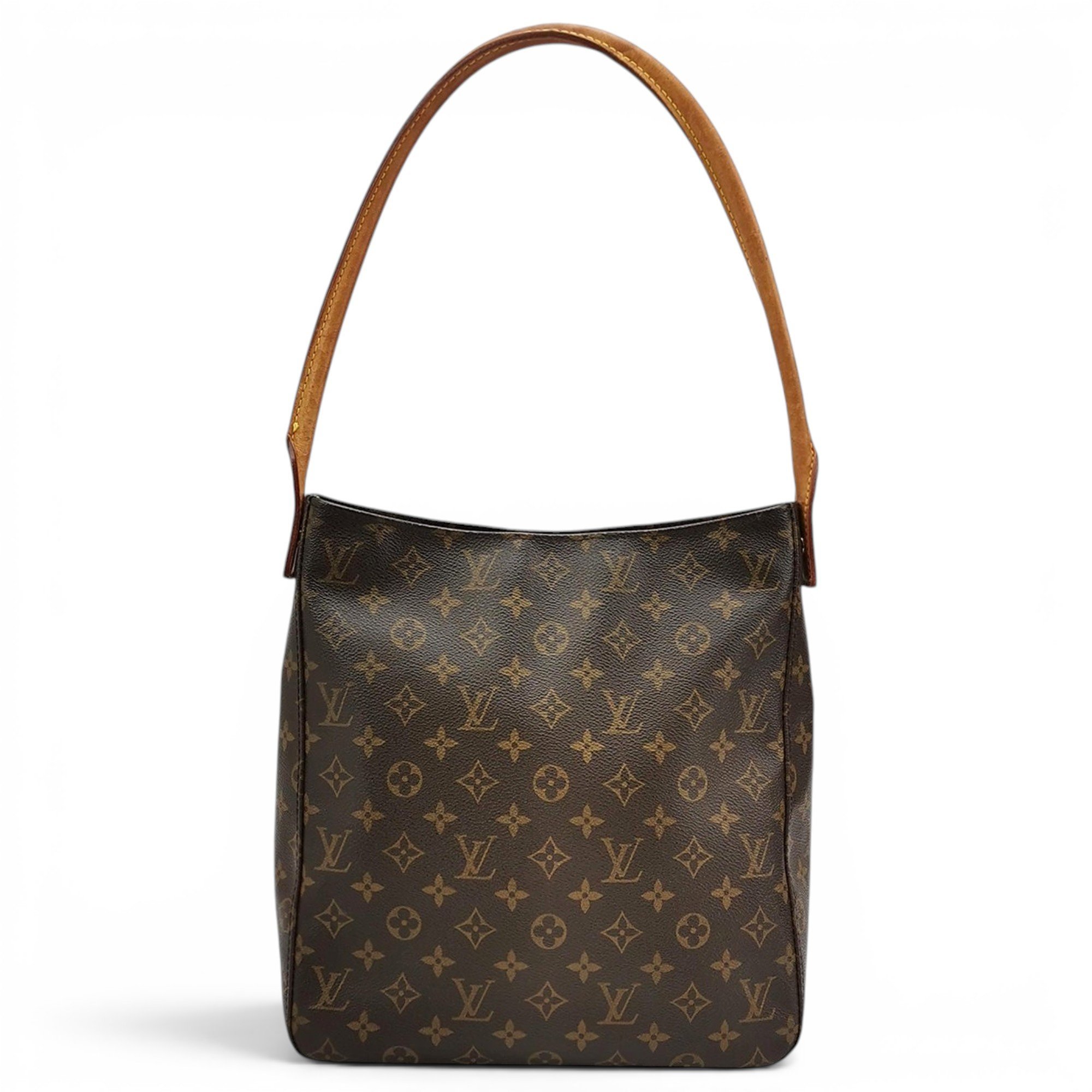 Looping leather handbag